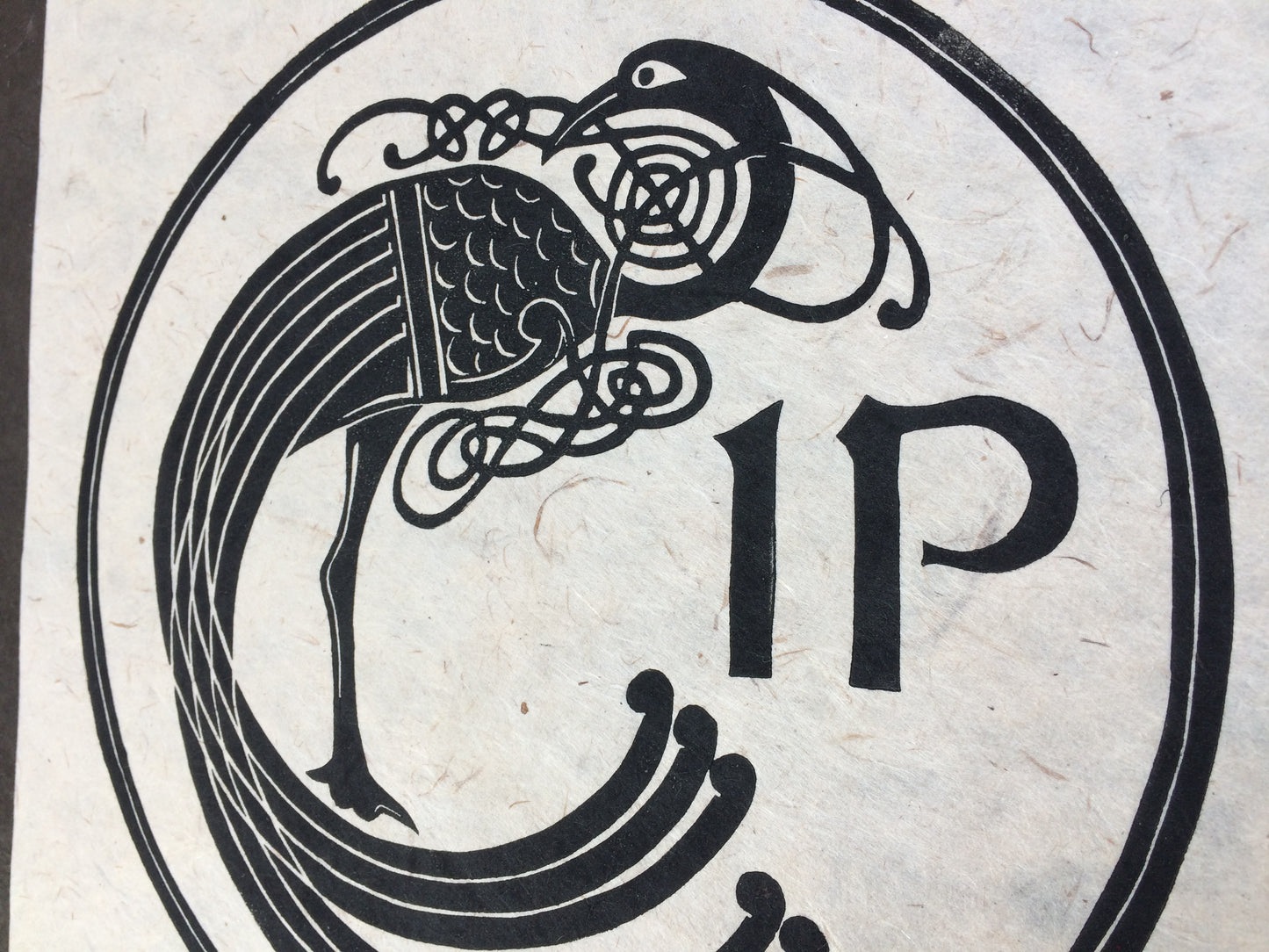 1 Penny Coin Irish Coin Lino Print