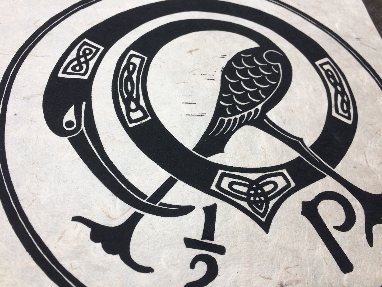 1/2 Penny Coin Irish Coin Lino Print