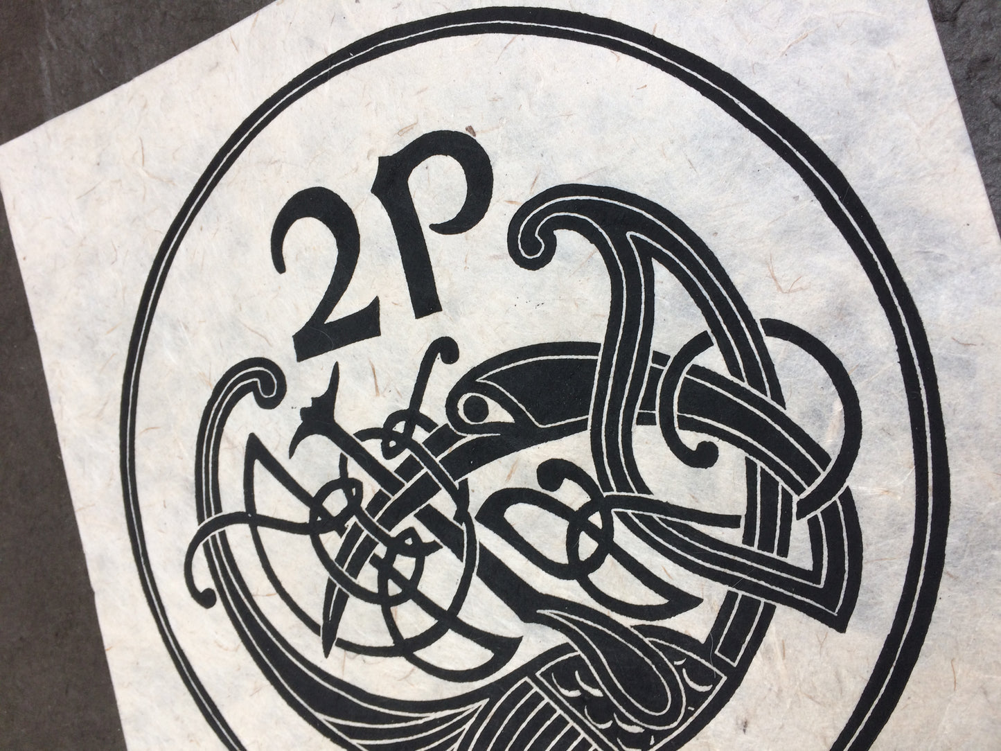 2 Penny Irish Coin Lino Print
