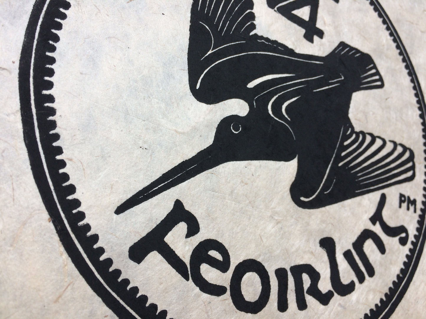 Farthing Quarter of a Penny Woodcock Irish Coin Lino Print