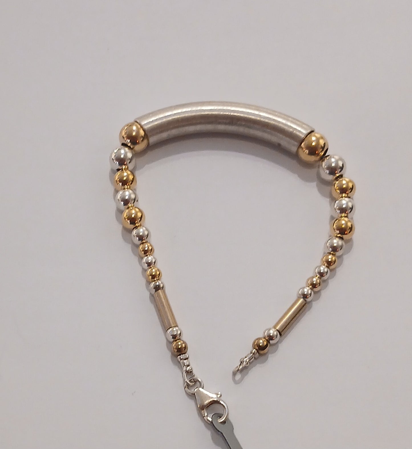 Silver and Gold Beaded Bracelet