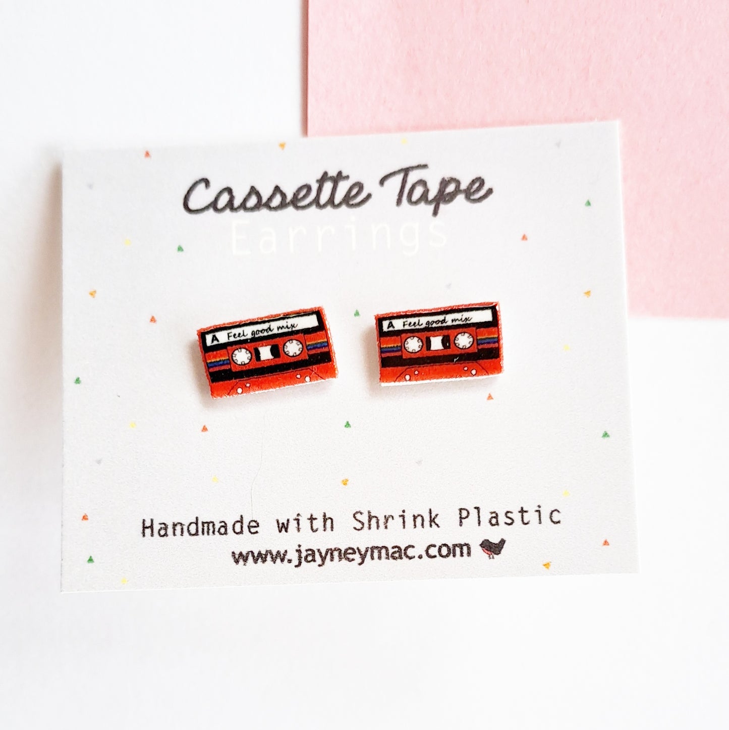 Cassette tape earrings