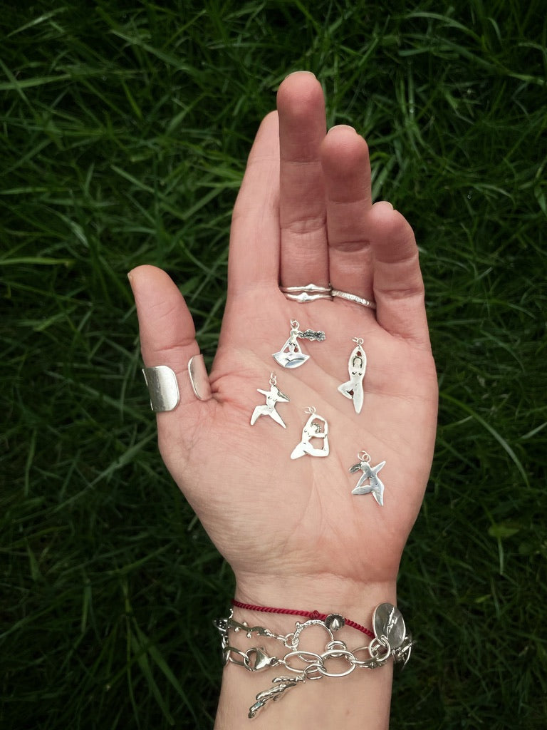 Yoga Pose Silver Pendant