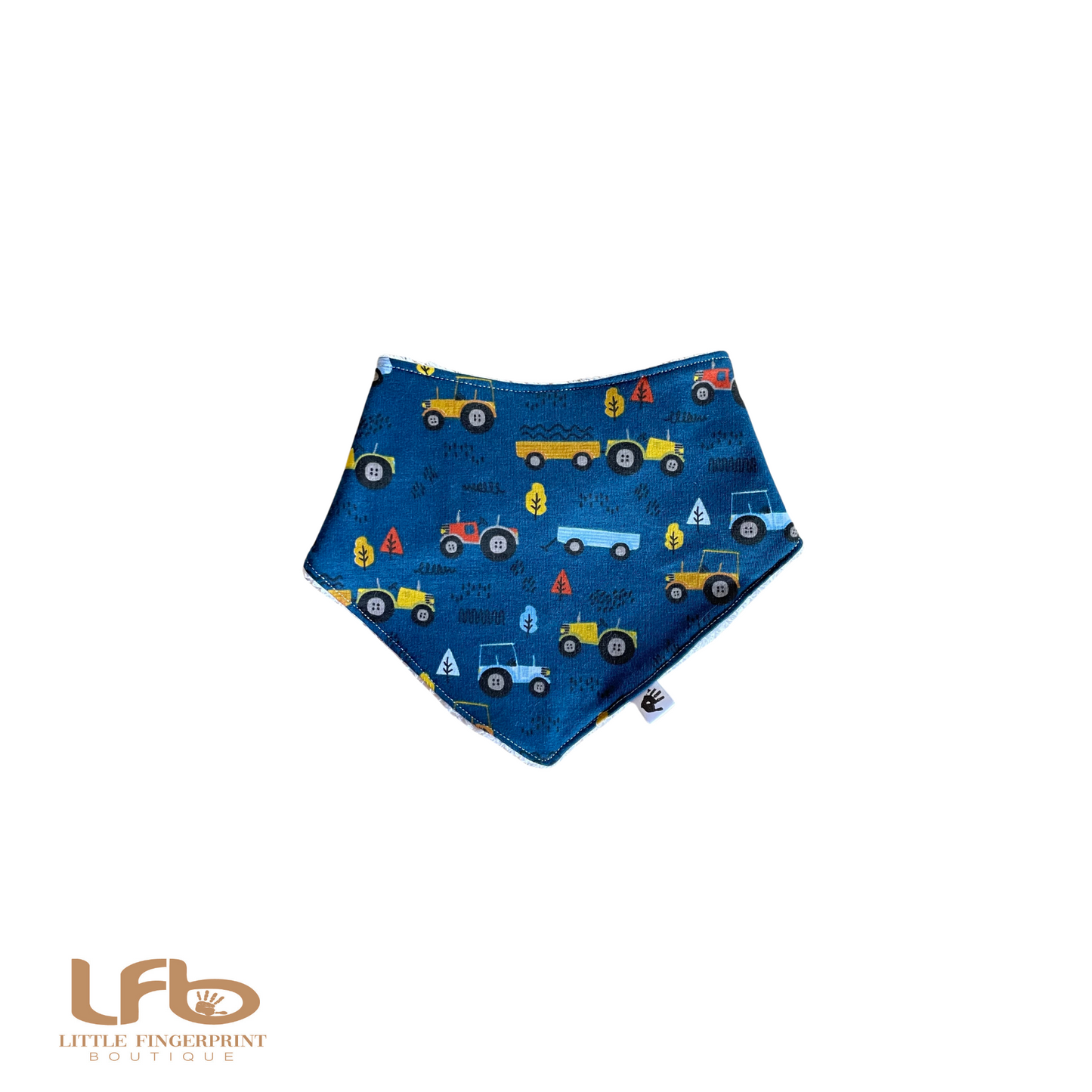 Tractor print - Handmade Baby Bandana Bib โ Absorbent Dribble Bib for Teething Babies (0-24 Months)