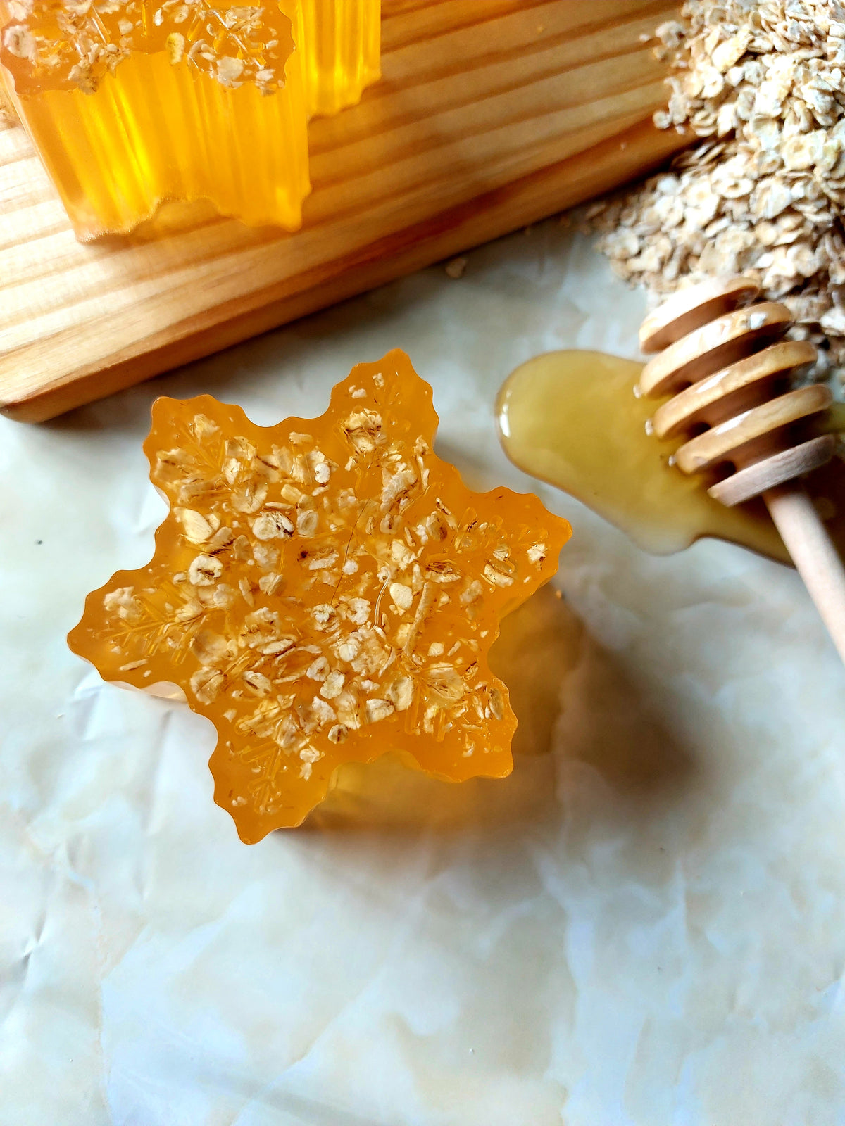 Oatmeal and honey Snowflake Soap