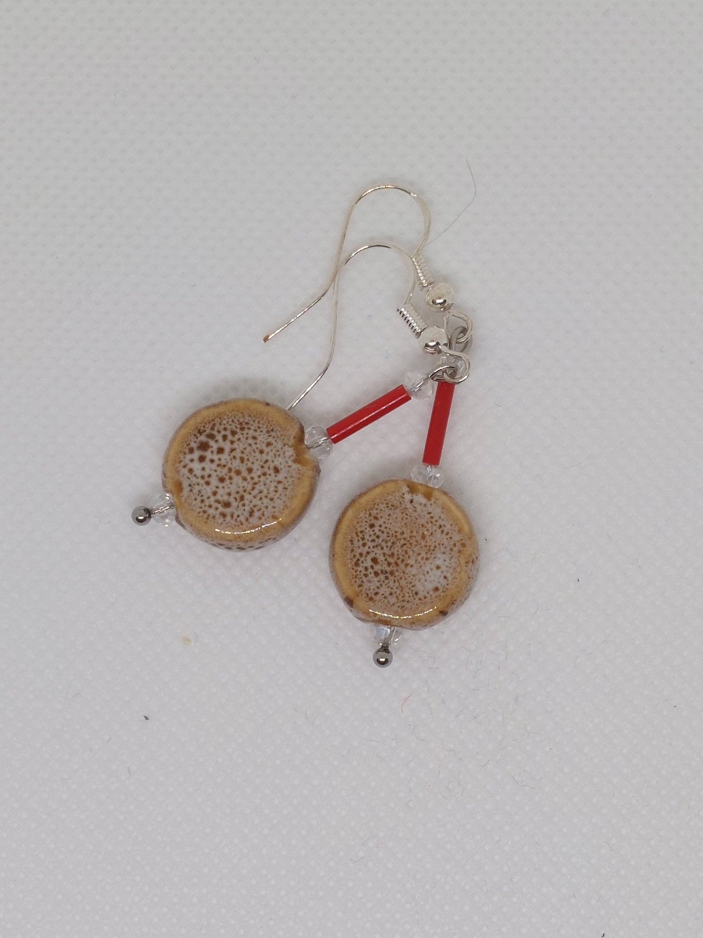 Drop Earrings Ceramic Beige