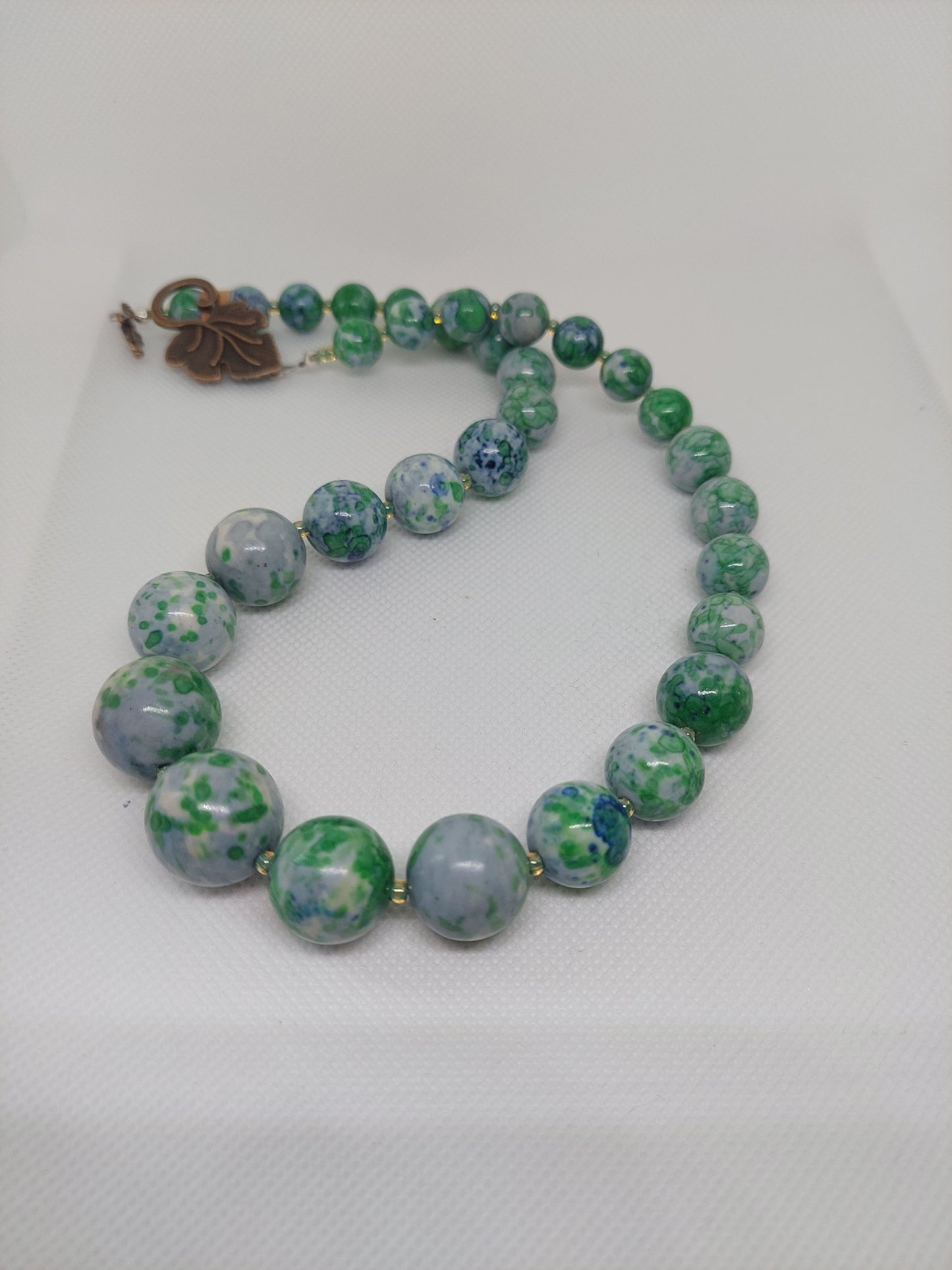 Green and blue Mosaic Stone Necklace