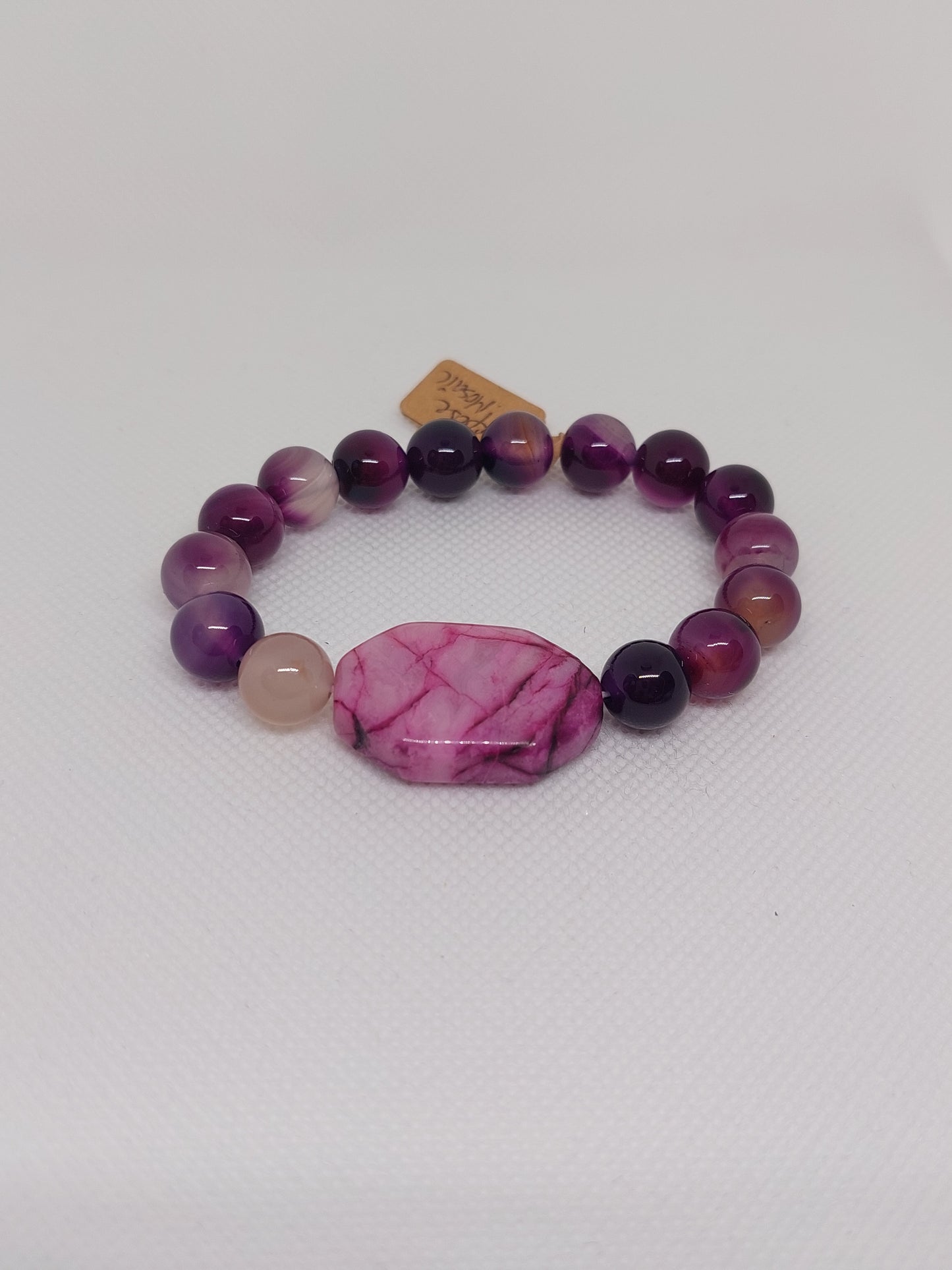 Purple and Pink Agate Bracelet