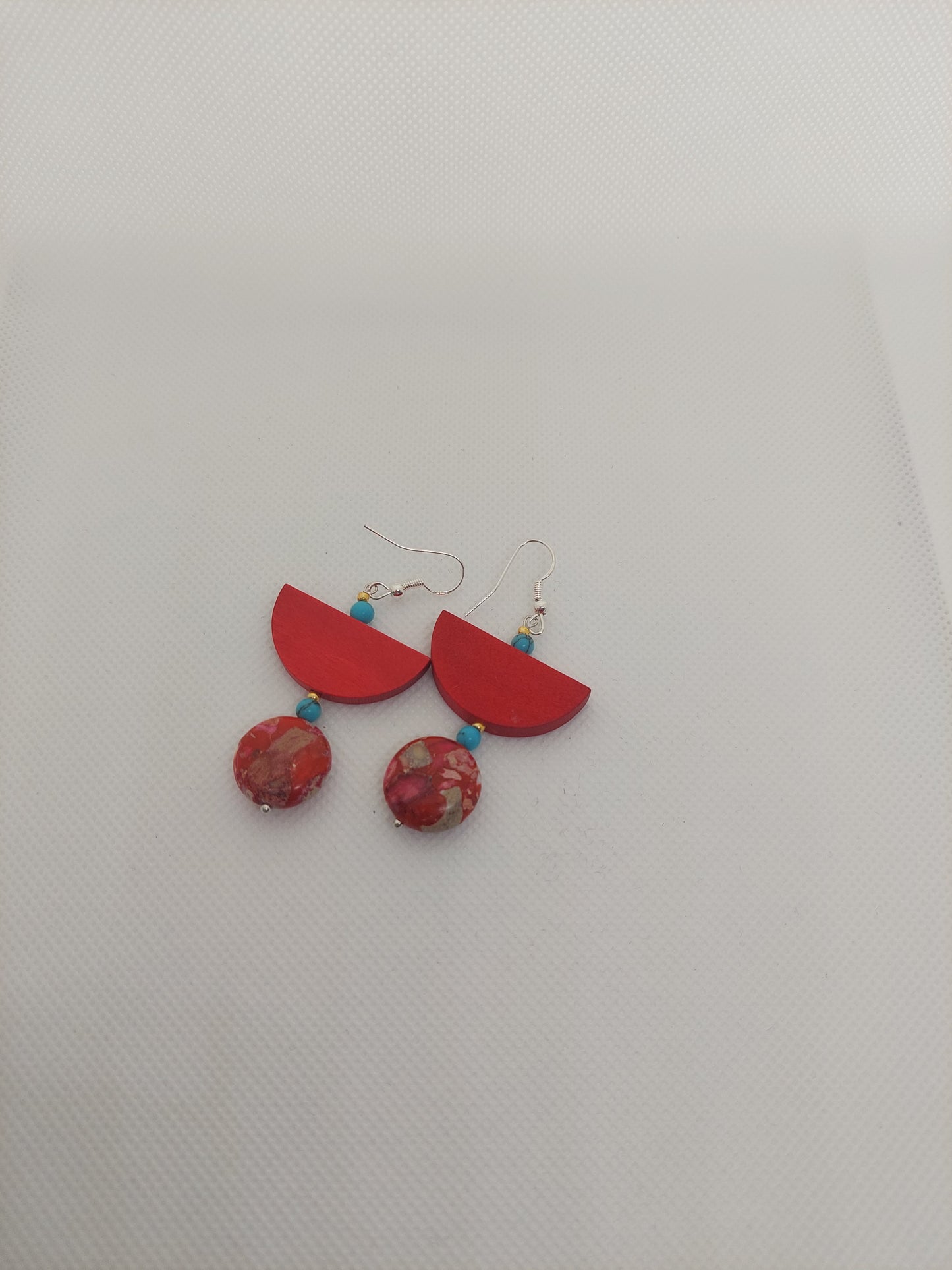 Drop Earrings Red Mosaic