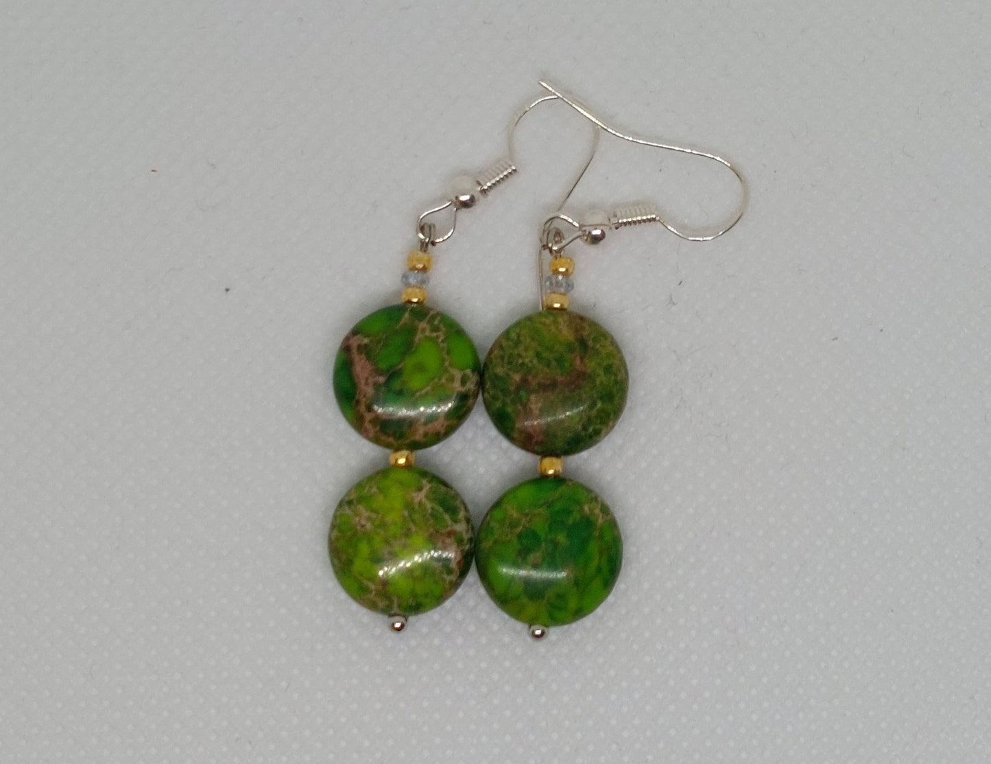 Drop Earrings Green Jasper