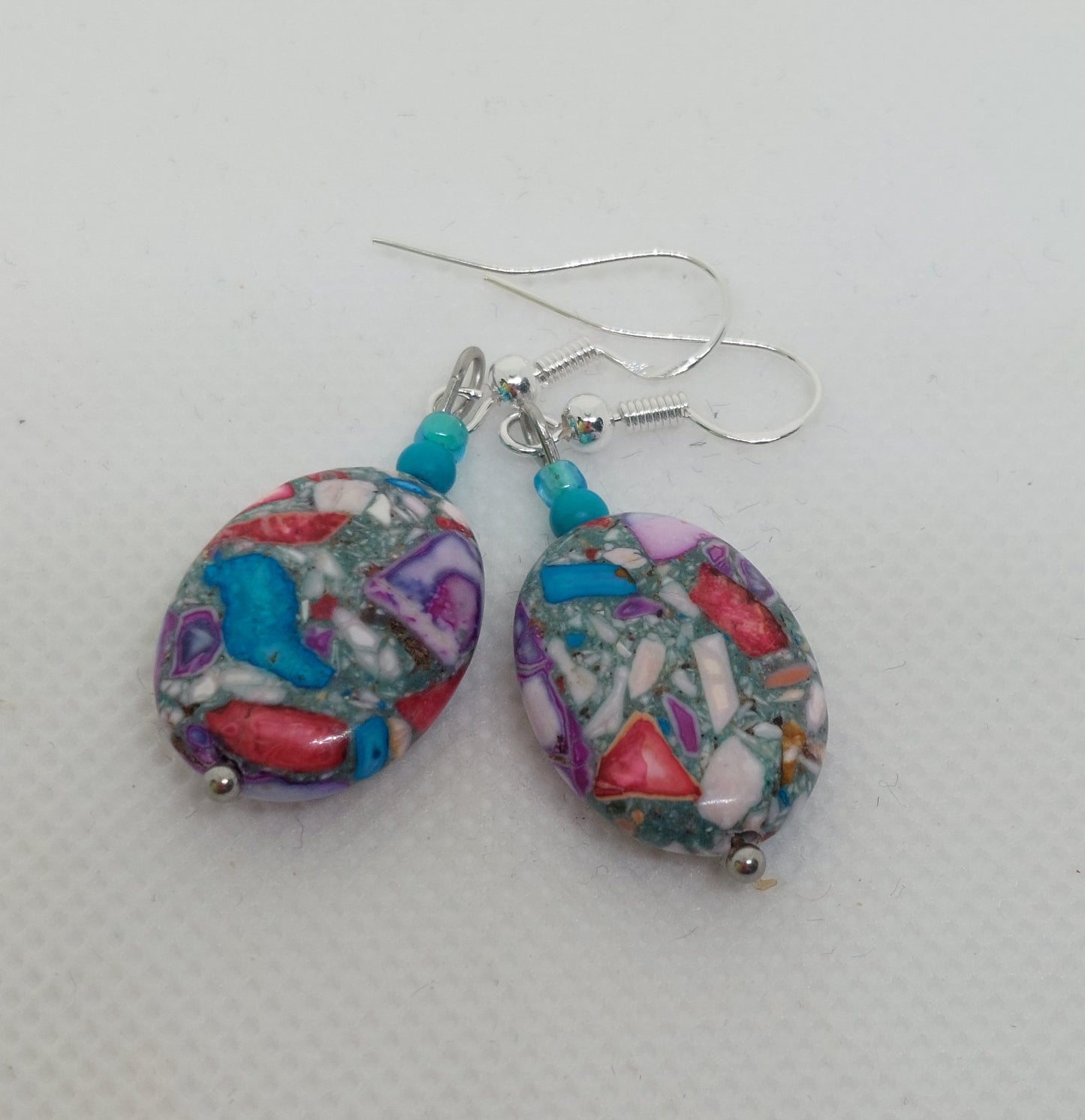 Drop Earrings Mosaic Stone