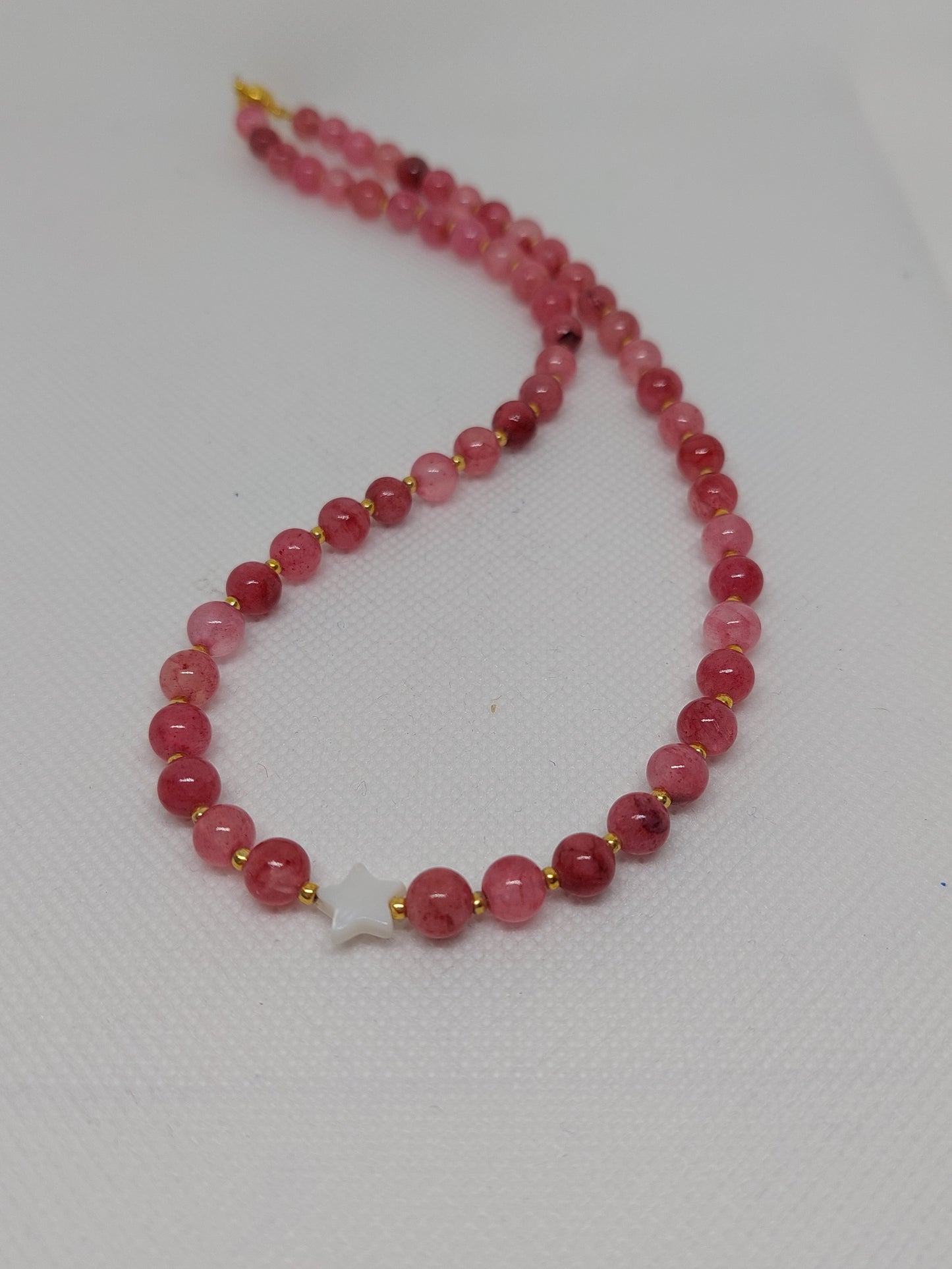 Pink Agate Star Necklace