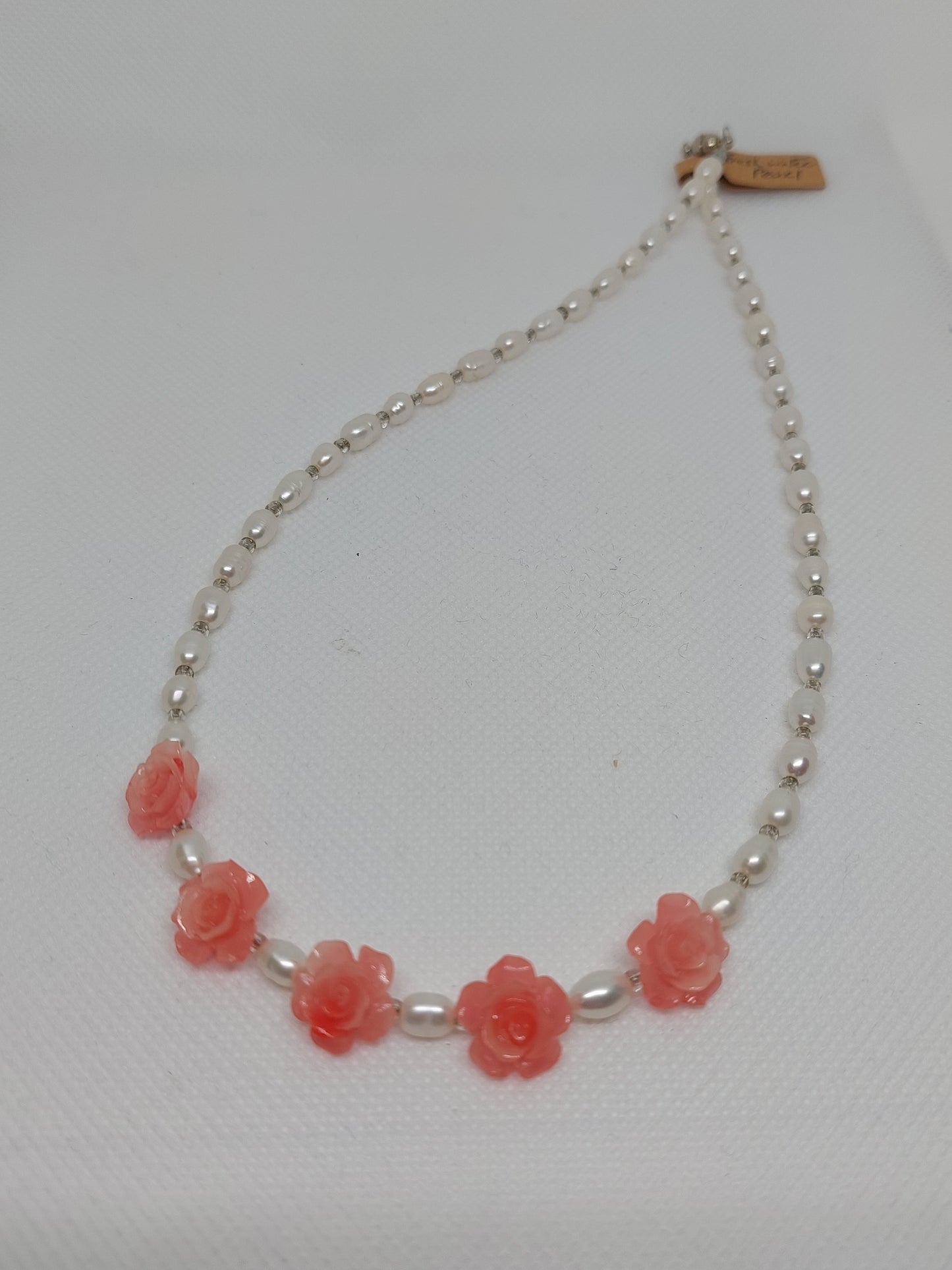 Pearl and Rose Necklace