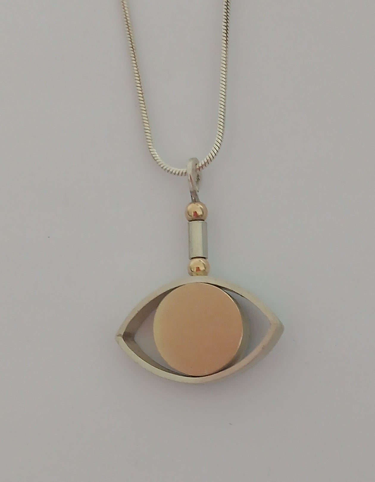 Silver, Ebony and Gold Reversible "Eye" Pendant