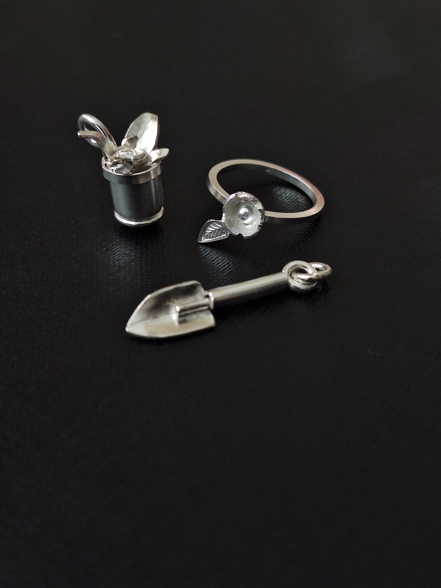 Sterling Silver Pot of Plant Pendant