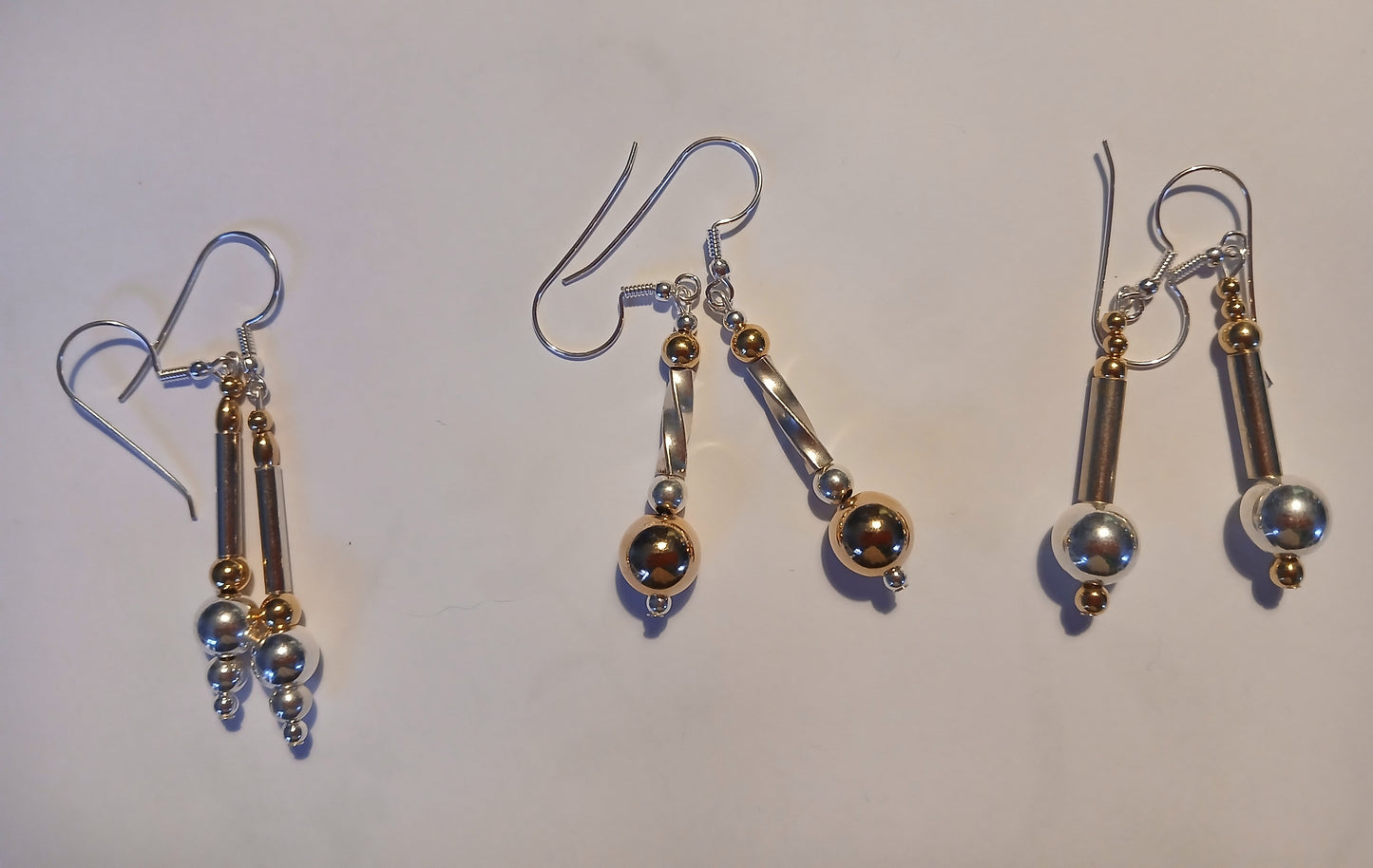 Gold and Silver Drop Earrings