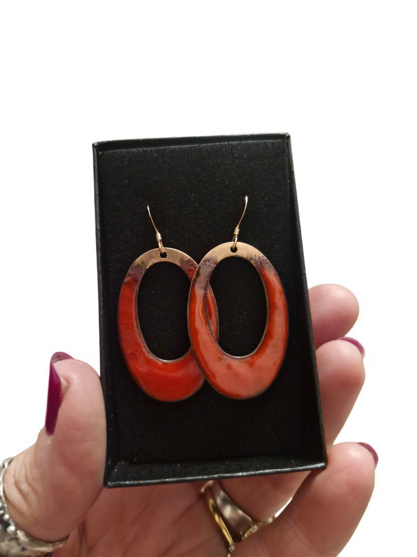 Medium Red Hoops
