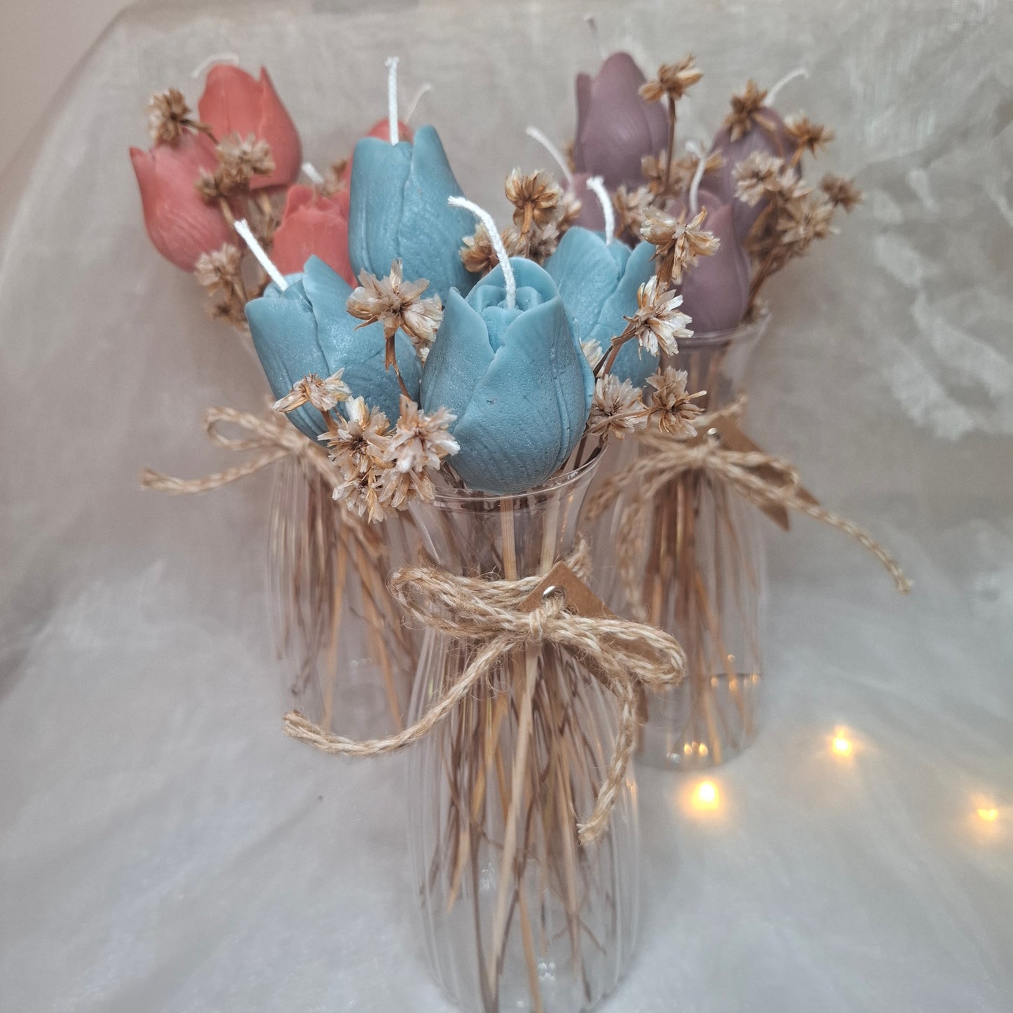 Candles-Tulips in a Vase – Handmade Elegance