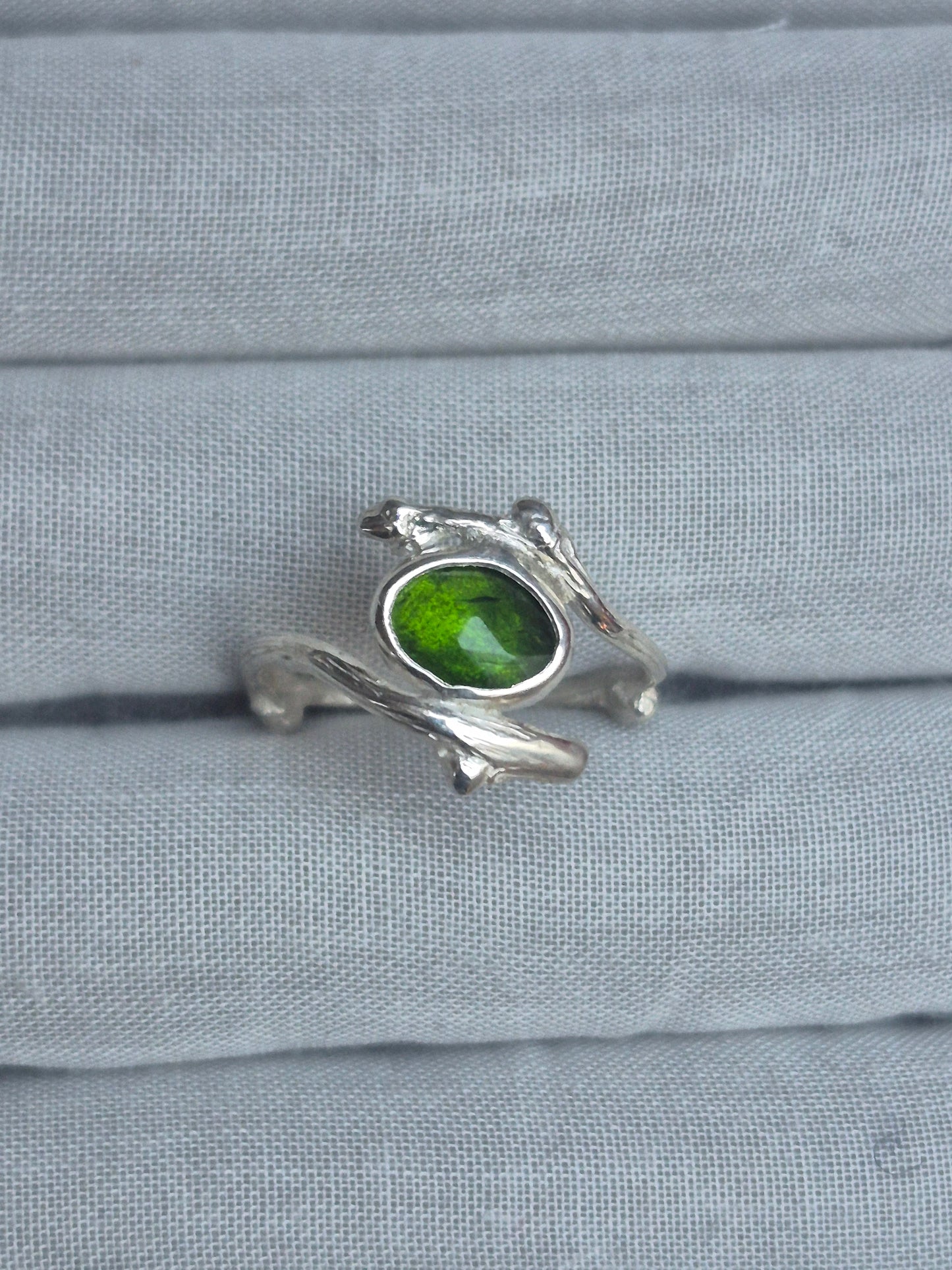 Diopside twig ring