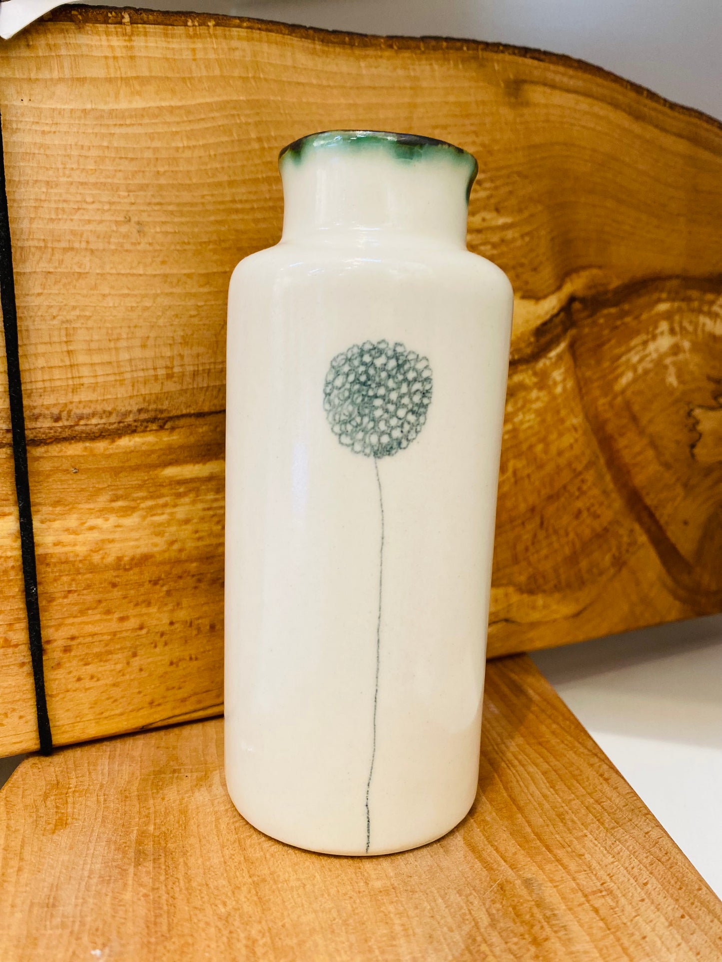 Ceramic Vase Round Allium Design