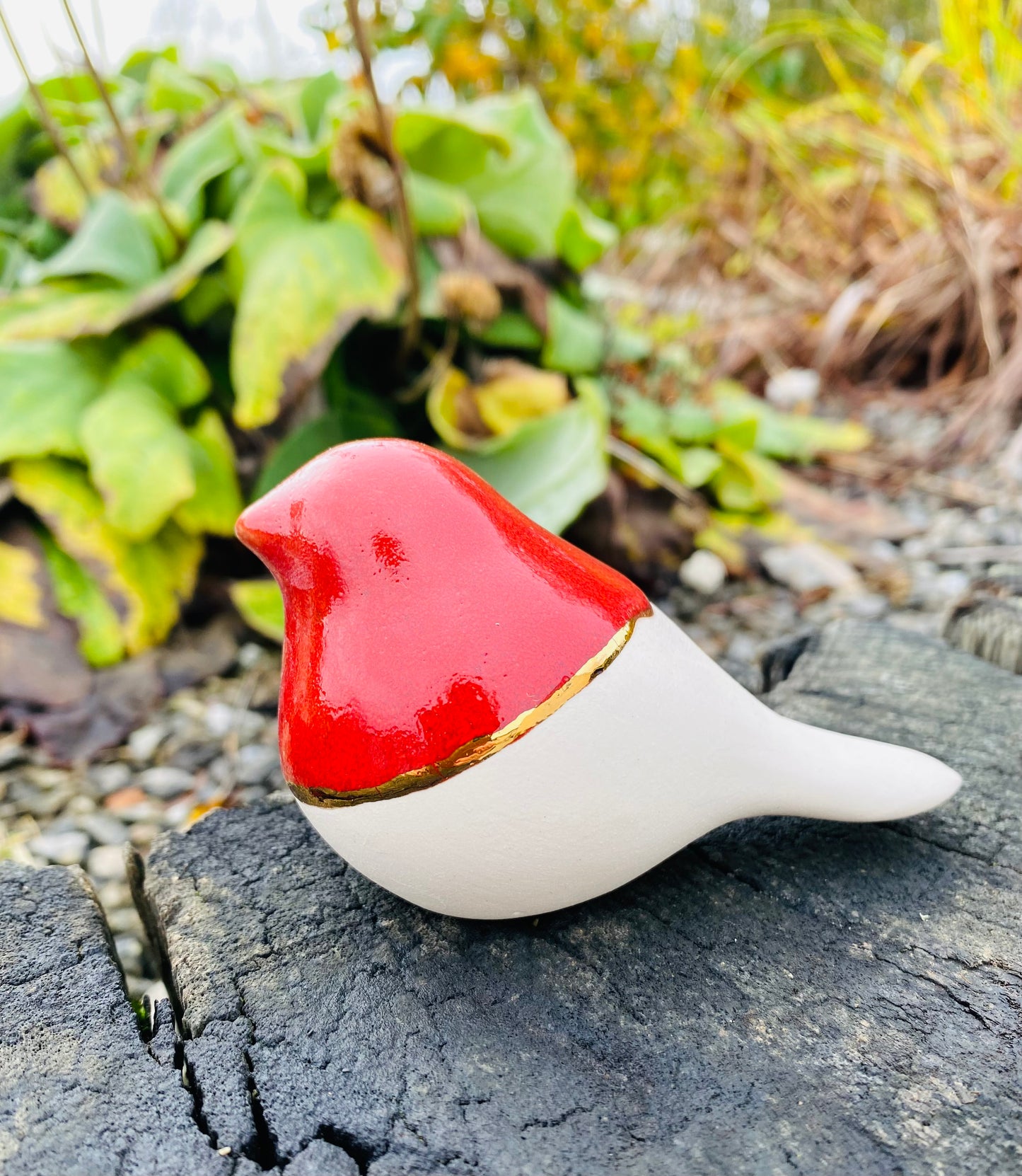 Red Robin gold rim Ceramic Gift in Gift Box