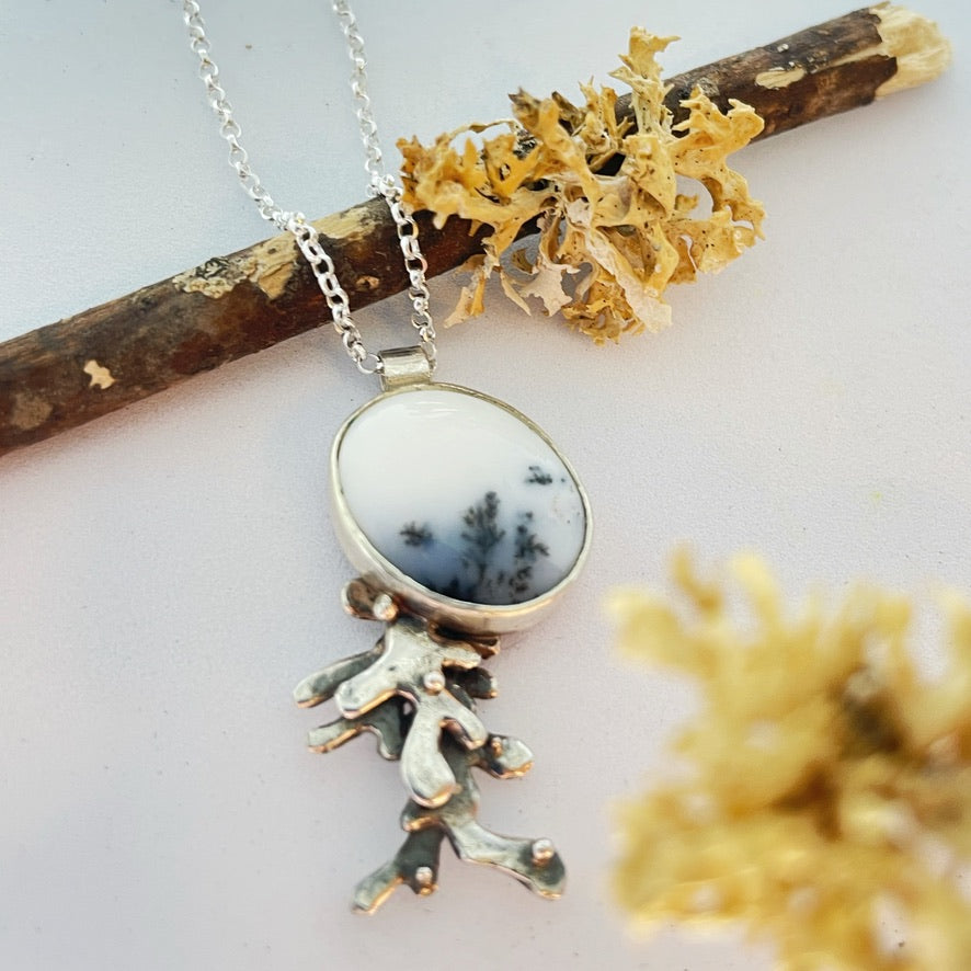 Dendritic opal pendant