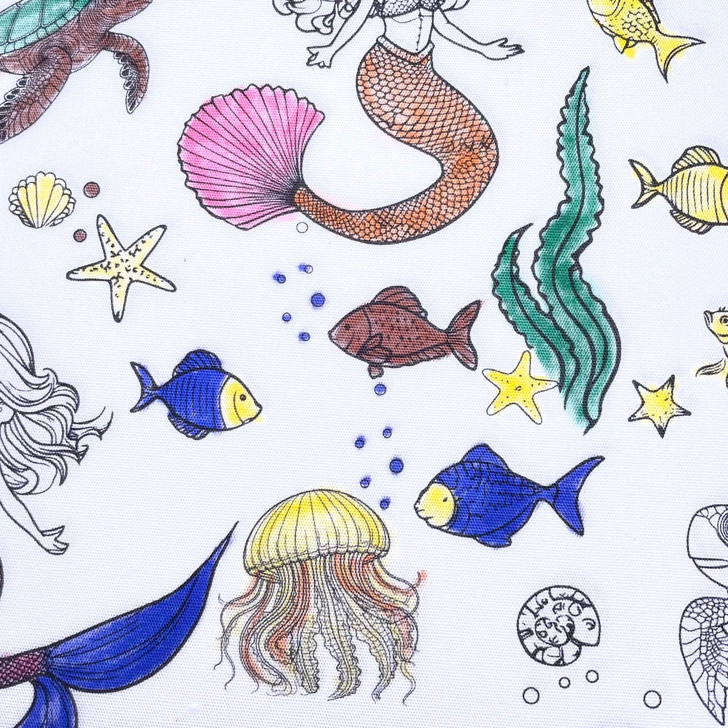 DC Mermaid 'Colour Me' Placemat with 12 Washable | Reversible Colouring Placemat