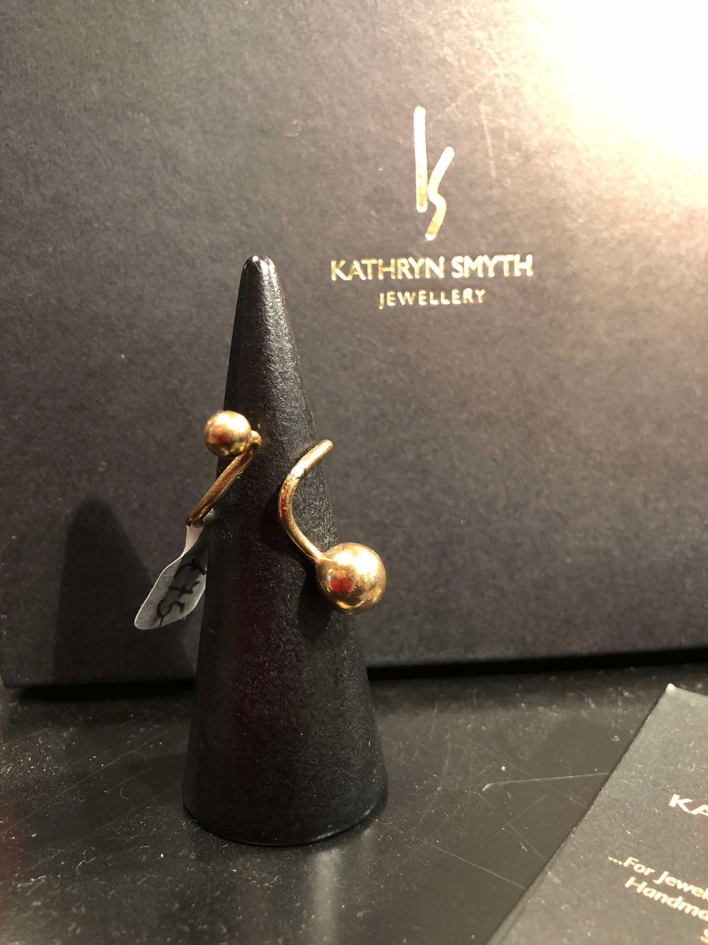 Bronze 2 Bead Adjustable Ring