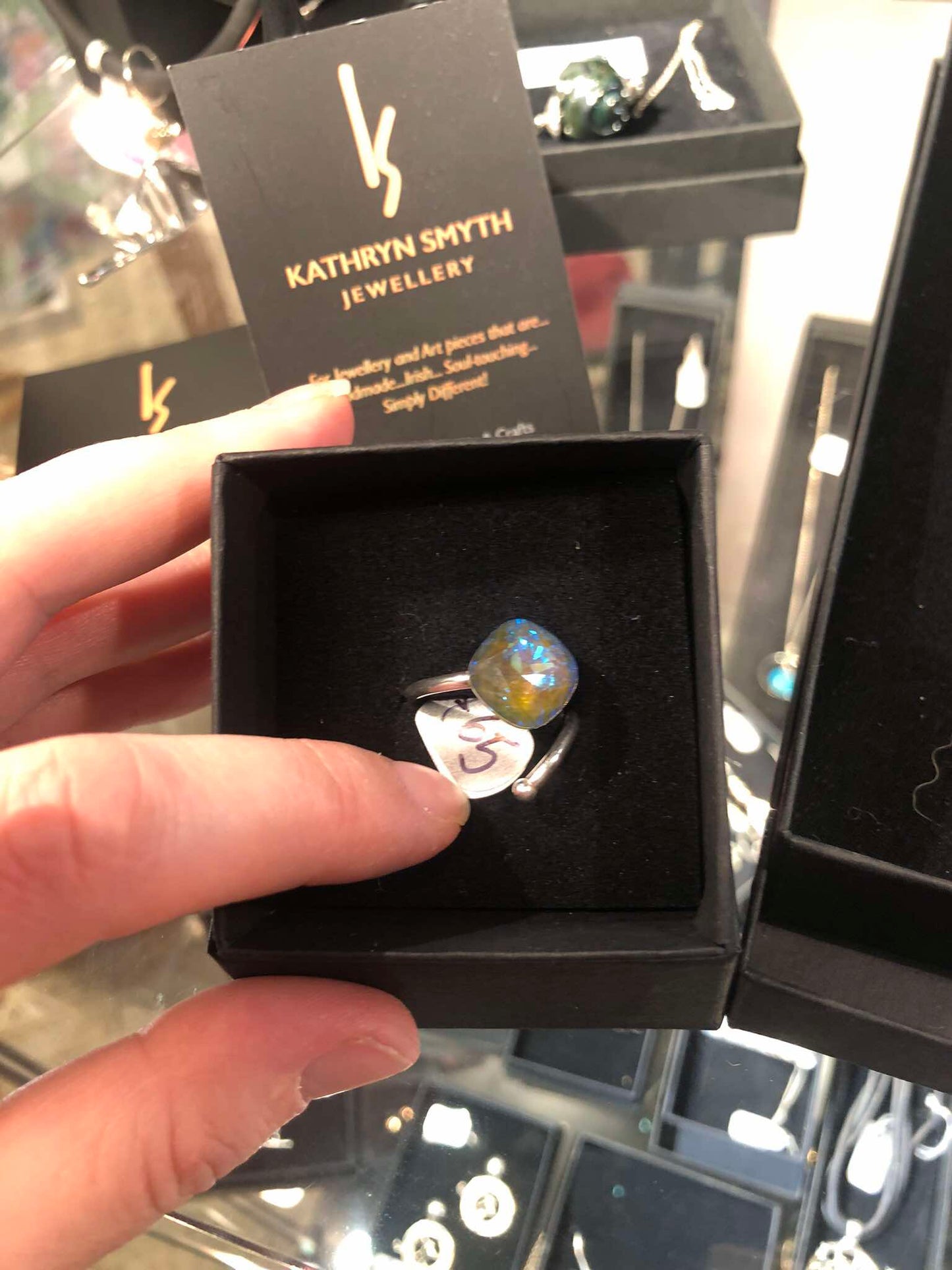 Square Swarovski Crystal ring