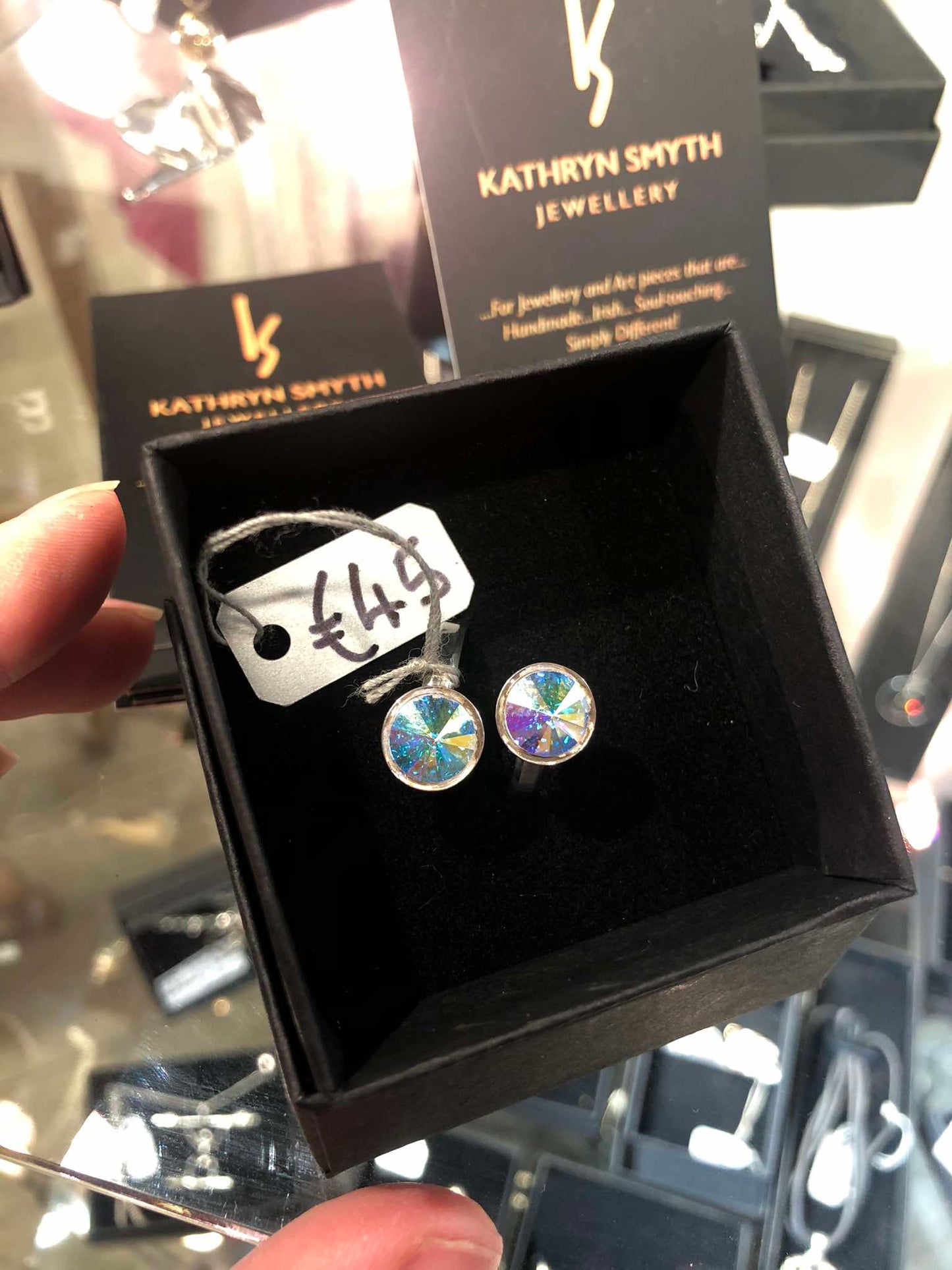 Swarovski Blue Crystal Adjustable Ring