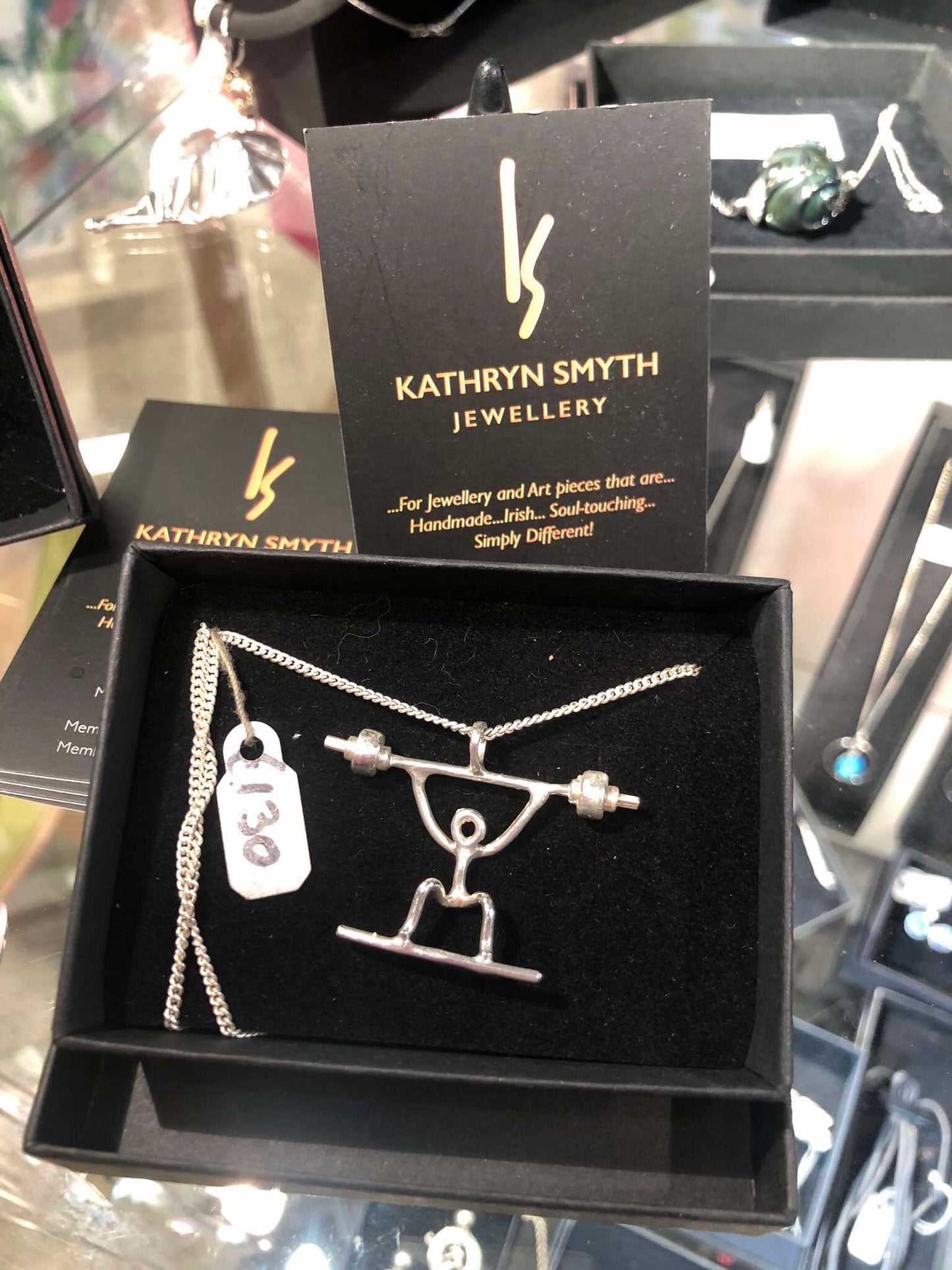 Weightlifter Necklace Stg Silver