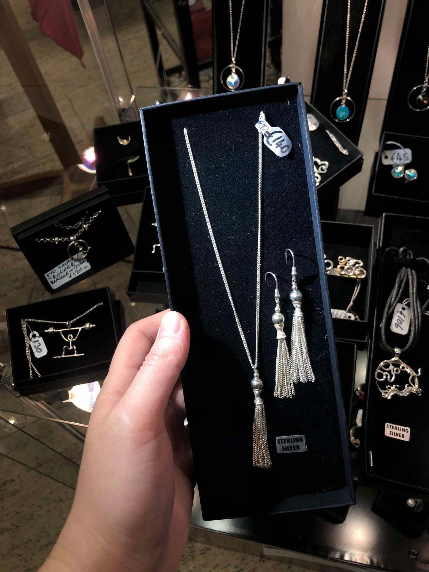 Tassel Necklace and Earring Set