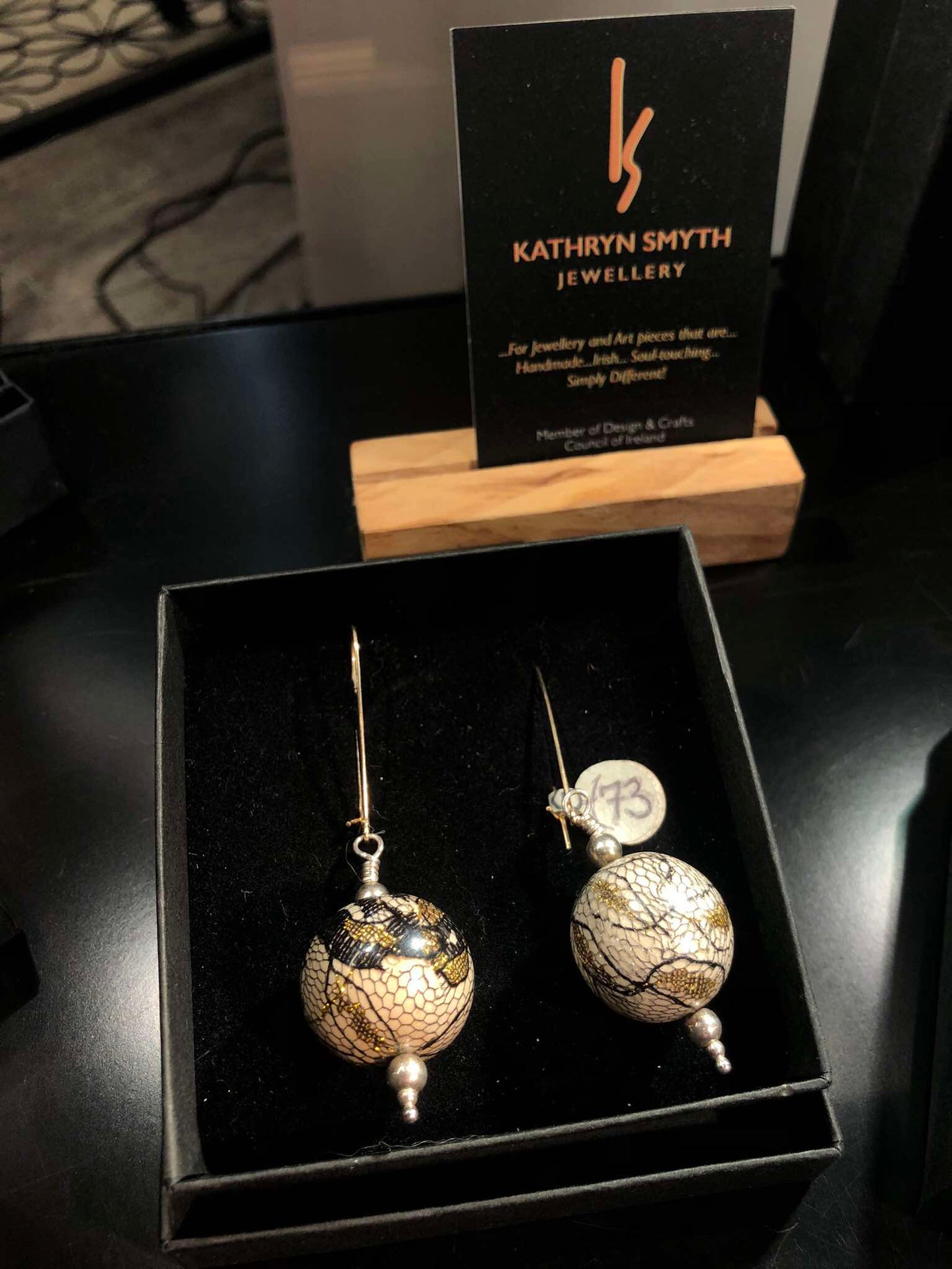 Glass Lace Bead Earrings