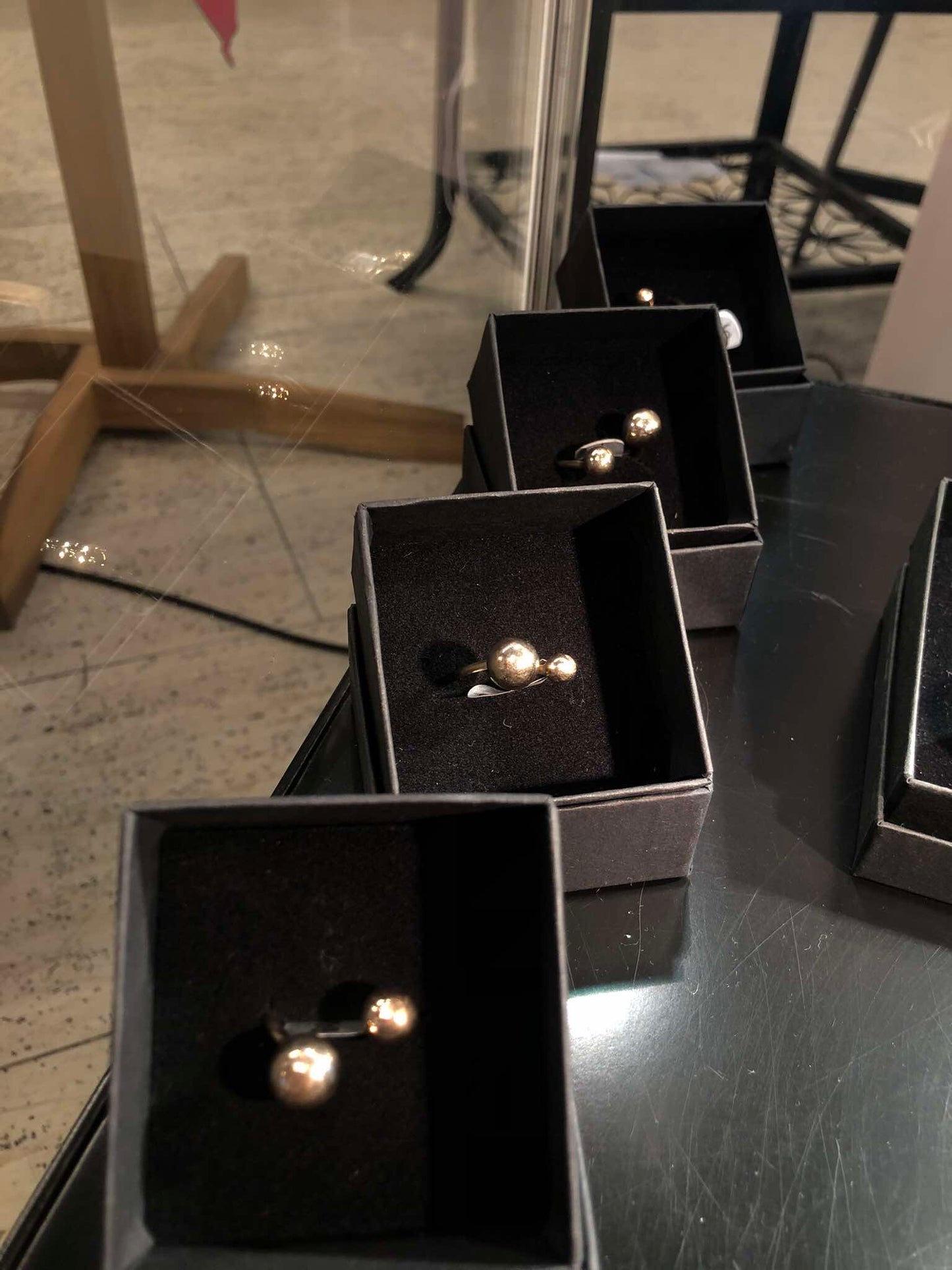 Bronze Bead Adjustable Rings