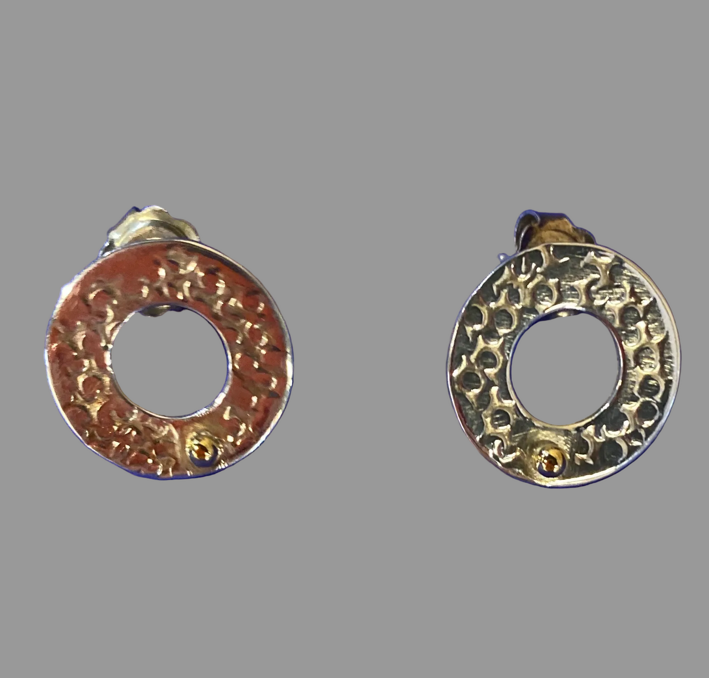 Circle of Light Earrings silver & gold
