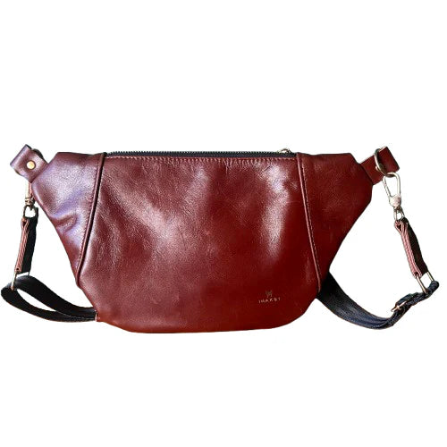 The Sleek Stripes – Brown Funky Cowhide Leather Bag (One of a Kind)