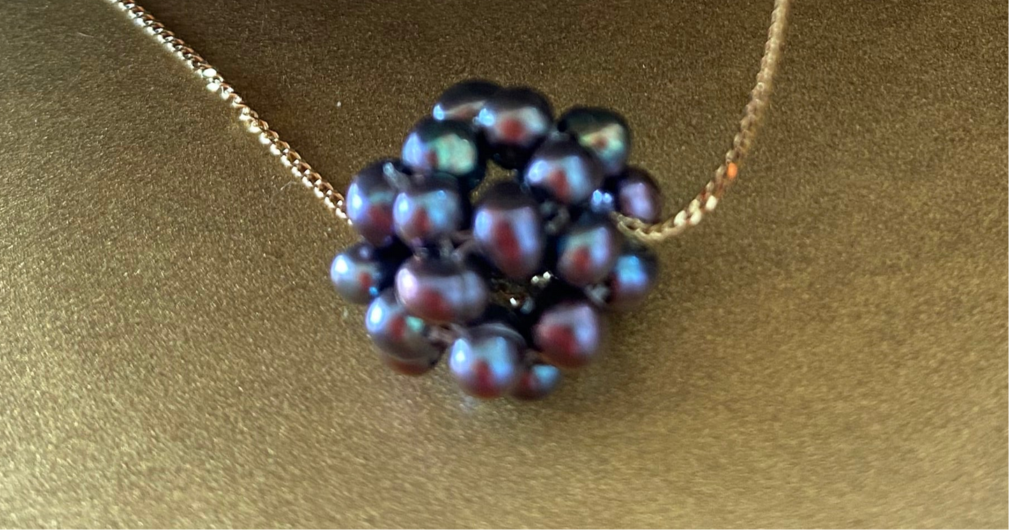 Gleaming Water Gold Pearl Necklace