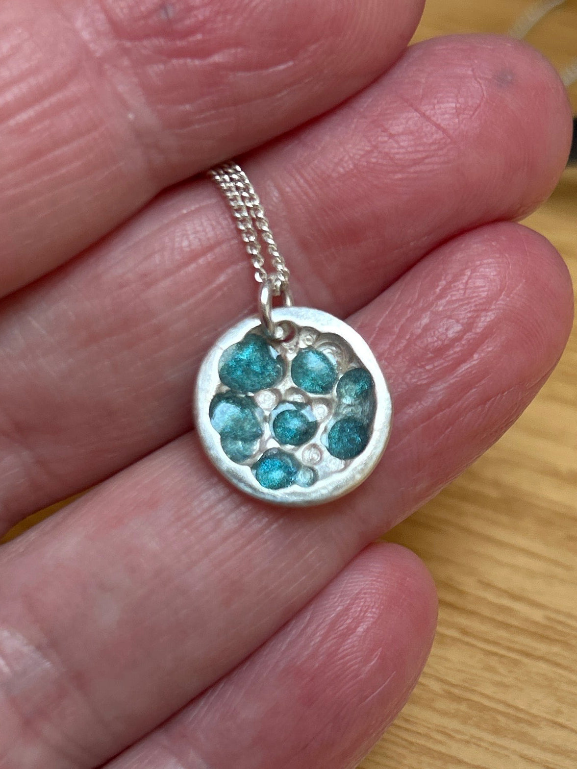 Silver & eco resin pendant