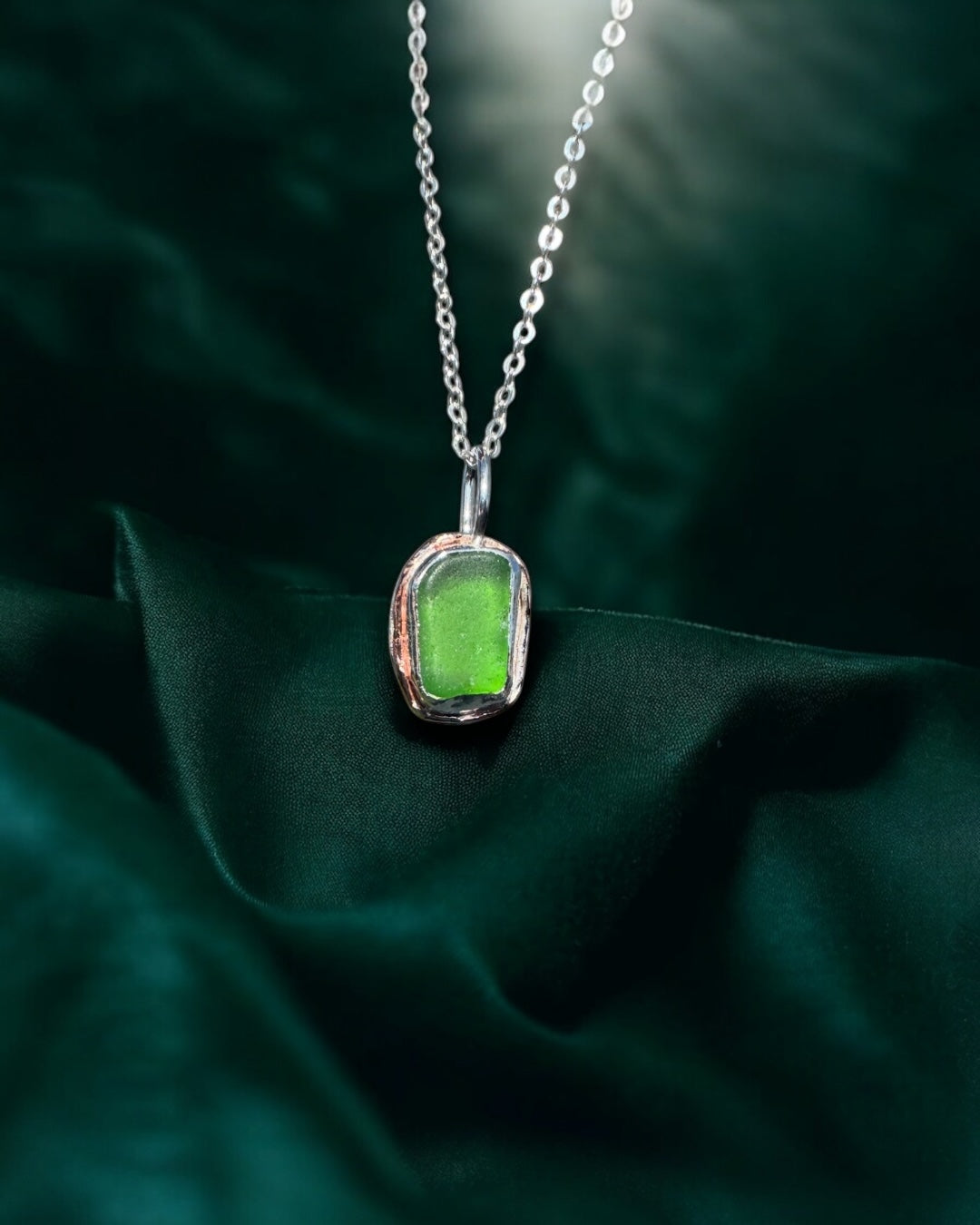 Inchydoney assorted Sea glass necklace Sterling silver