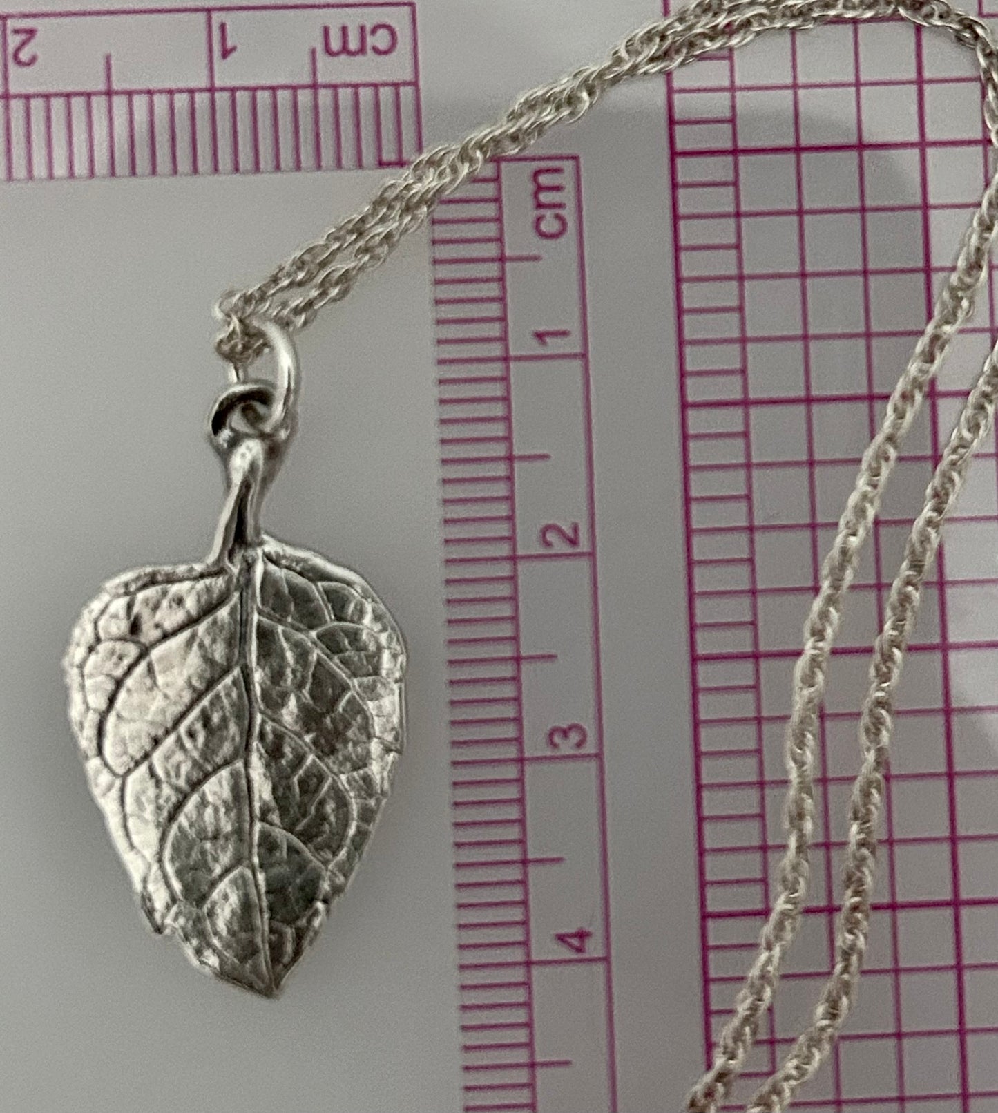 Clematis leaf pendant necklace