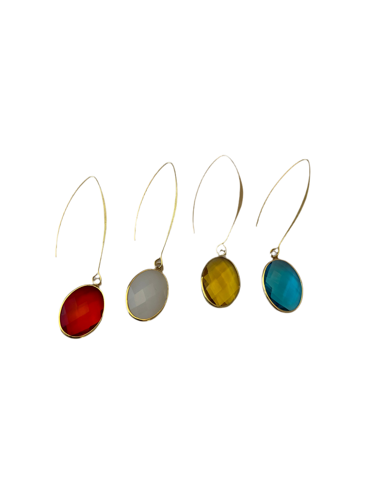 A Crystal Gold Plated drop earring