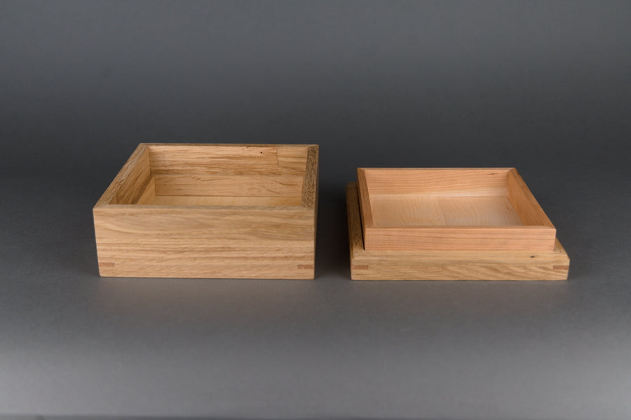 Oak Keepsake Box w/ tray