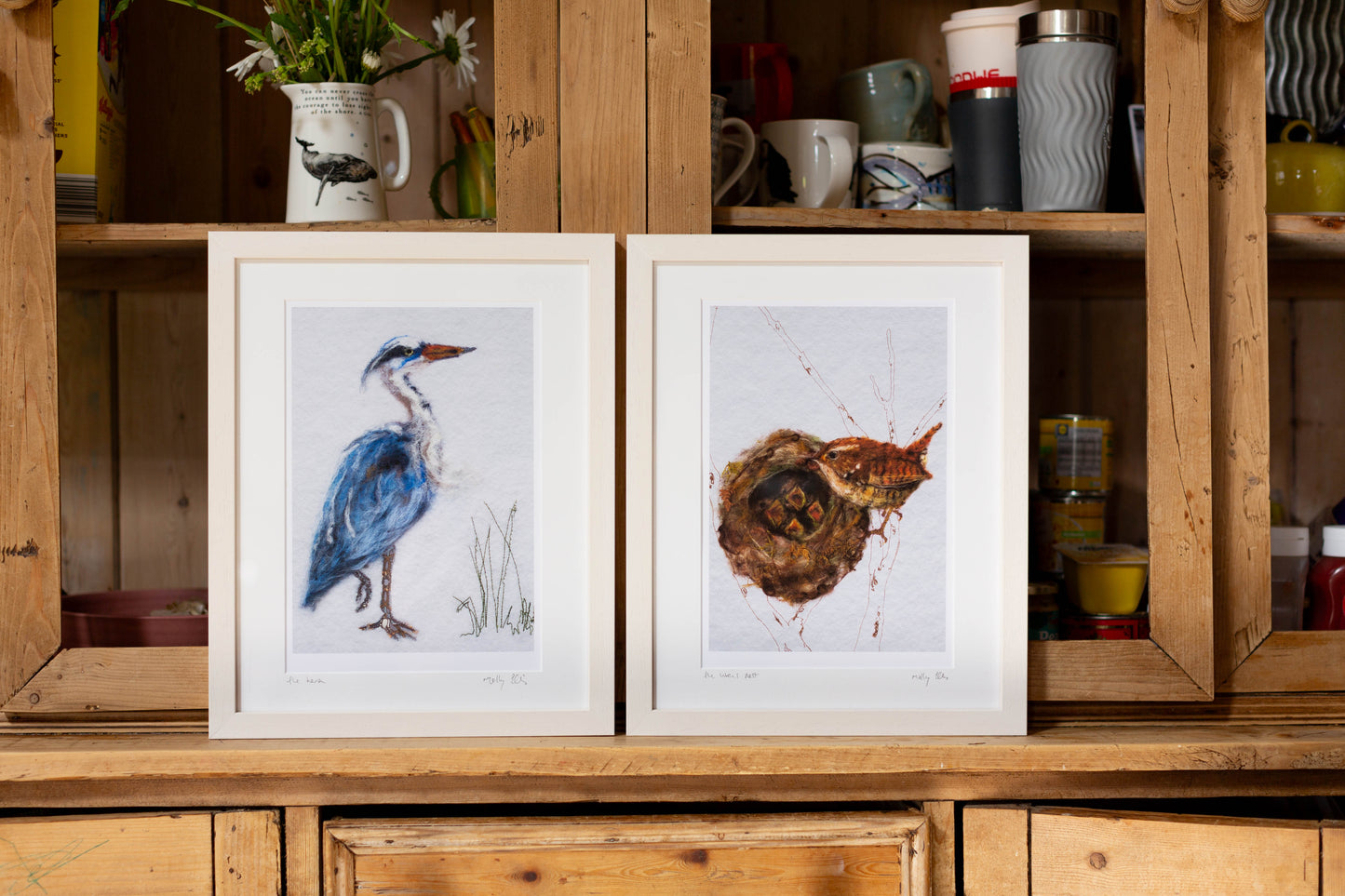 Heron needle felt Print