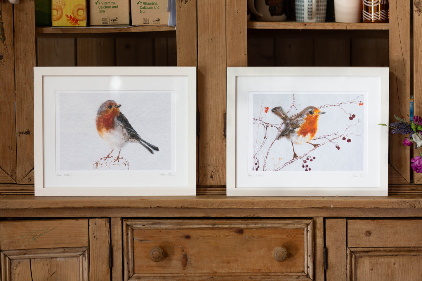 Rua robin art print | Red Irish robin