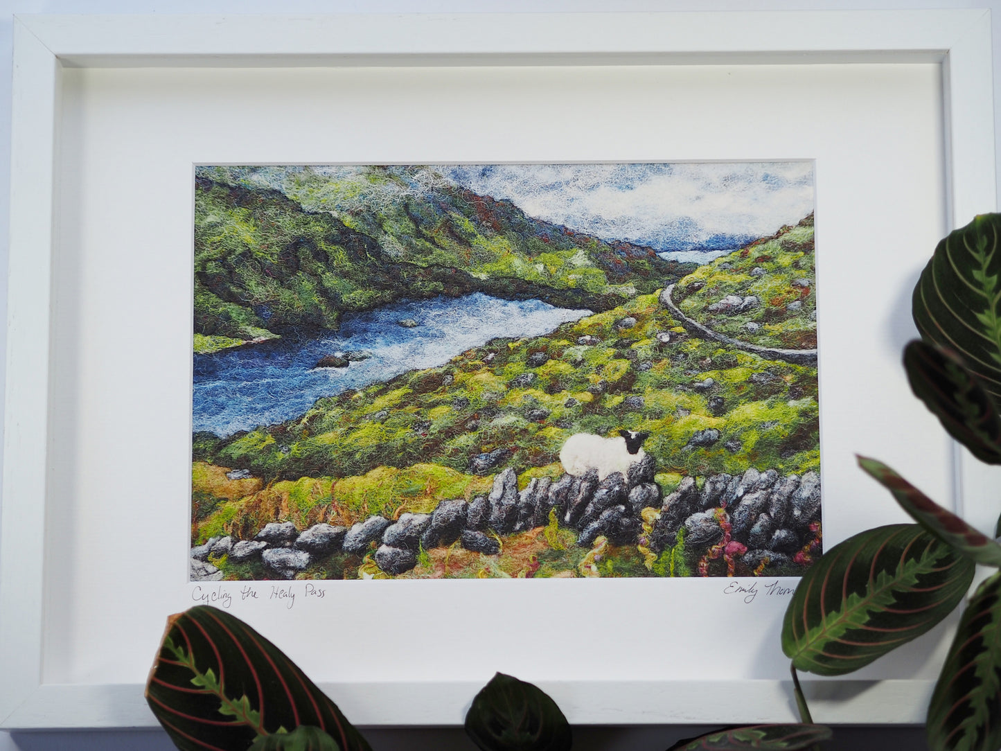 Cycling the Healy Pass (Print of Needle Felted Original)