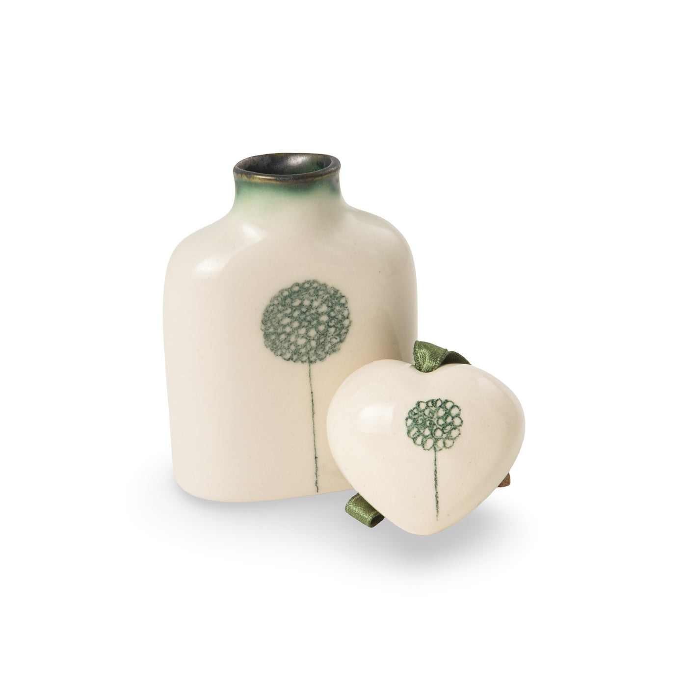 Ceramic Bud Vase - Hip Flask - Allium Design