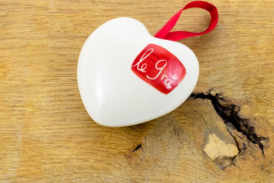 Ceramic Heart Gift Le Gra - With Love
