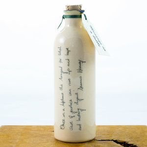 Message on a bottle 'Once in a lifetime the longed for tidal wave of justice can rise up and hope and history rhyme.' Seamus Heaney.