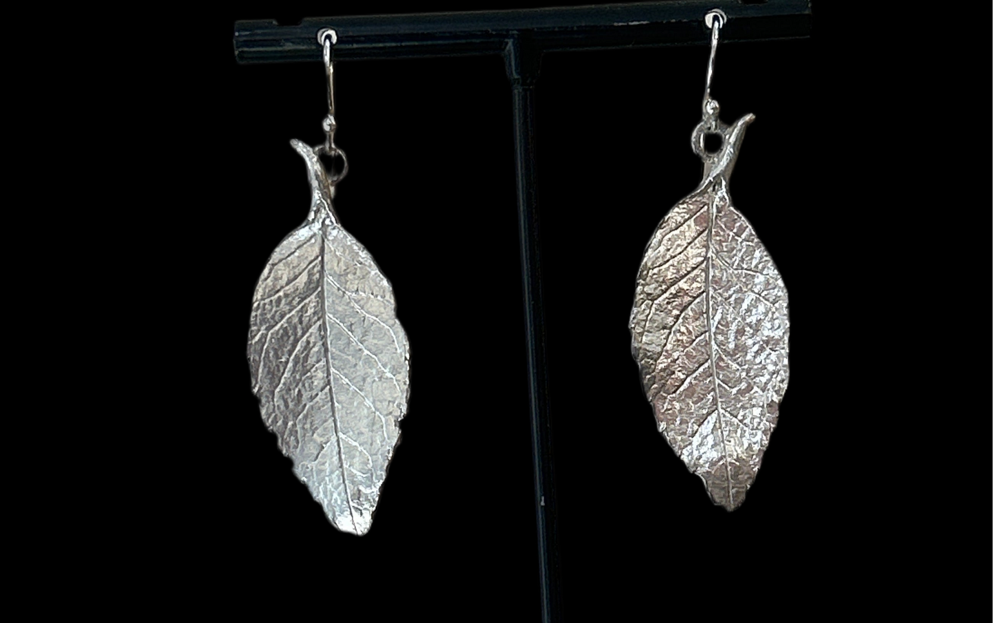 Silver leaf earrings (LARGE)