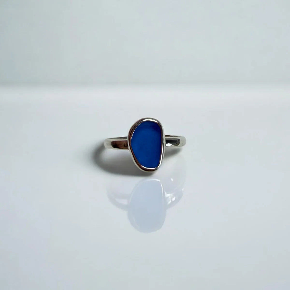 DEEP BLUE SEA-WORN GLASS RING
